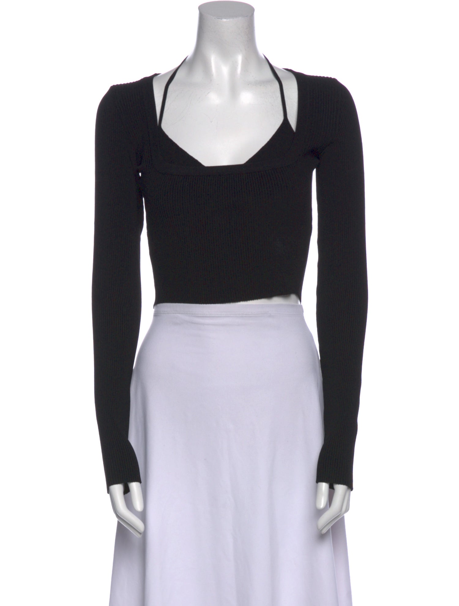 GAUGE81 Scoop Neck Long Sleeve Crop Top