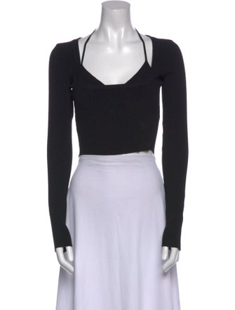 GAUGE81 Scoop Neck Long Sleeve Crop Top