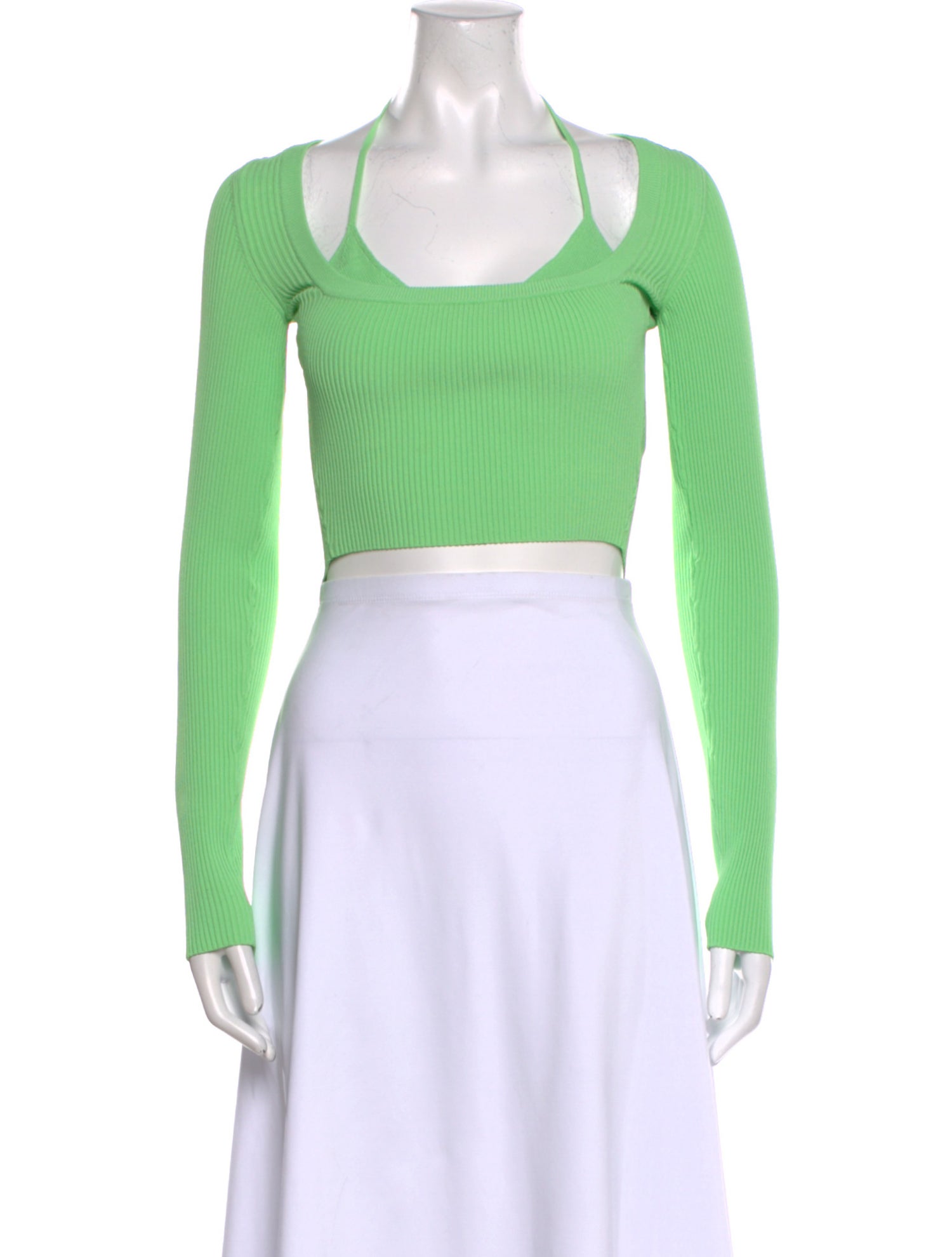 GAUGE81 Square Neckline Long Sleeve Crop Top