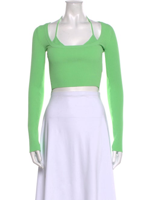 GAUGE81 Square Neckline Long Sleeve Crop Top