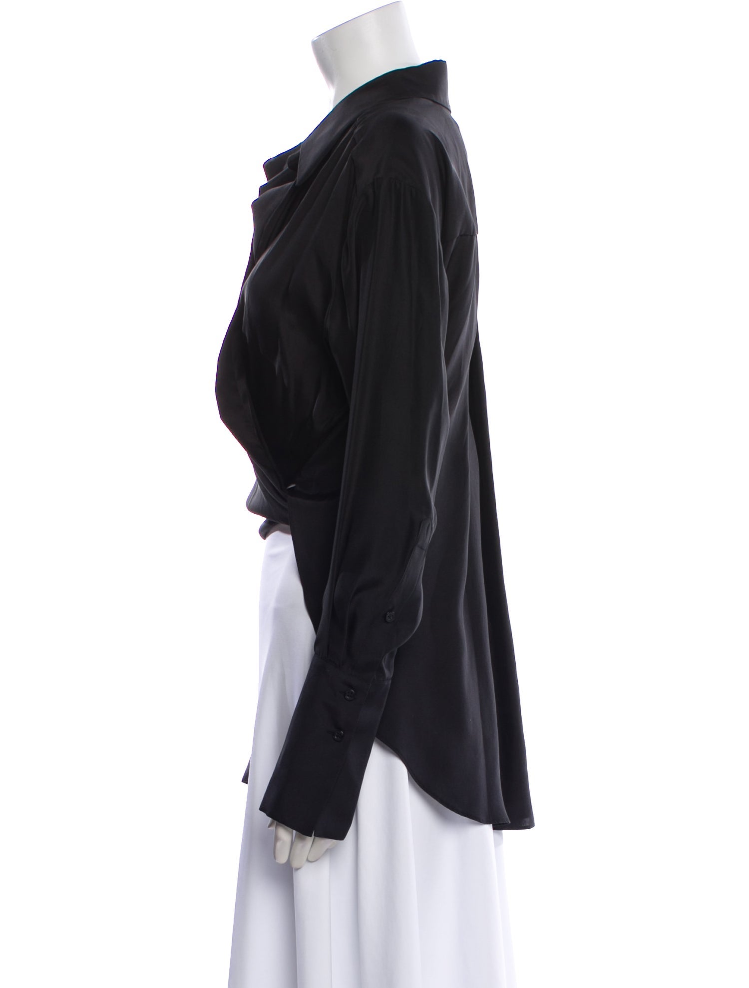 GAUGE81 Silk Cowl Neck Crop Top