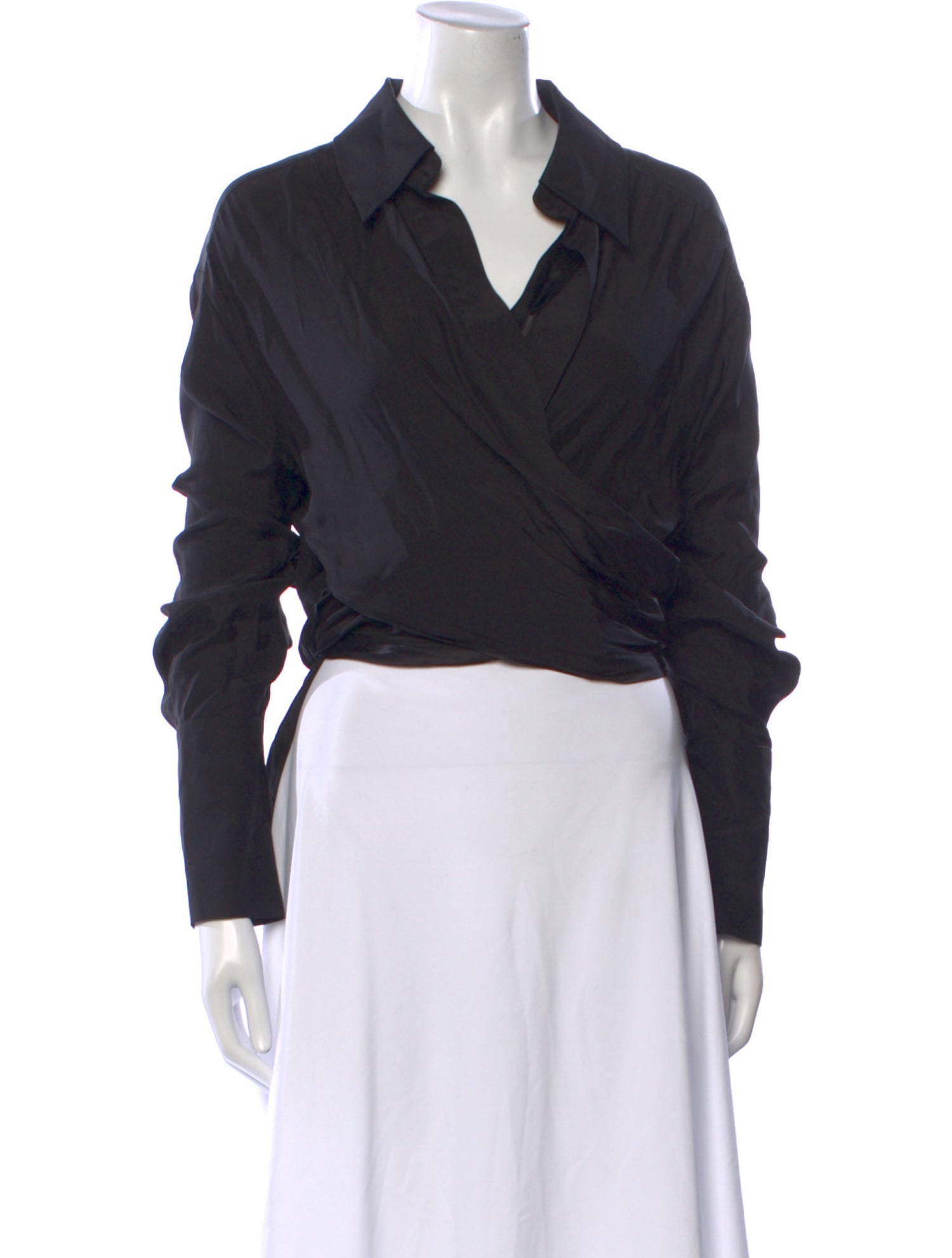 GAUGE81 Silk V-Neck Crop Top