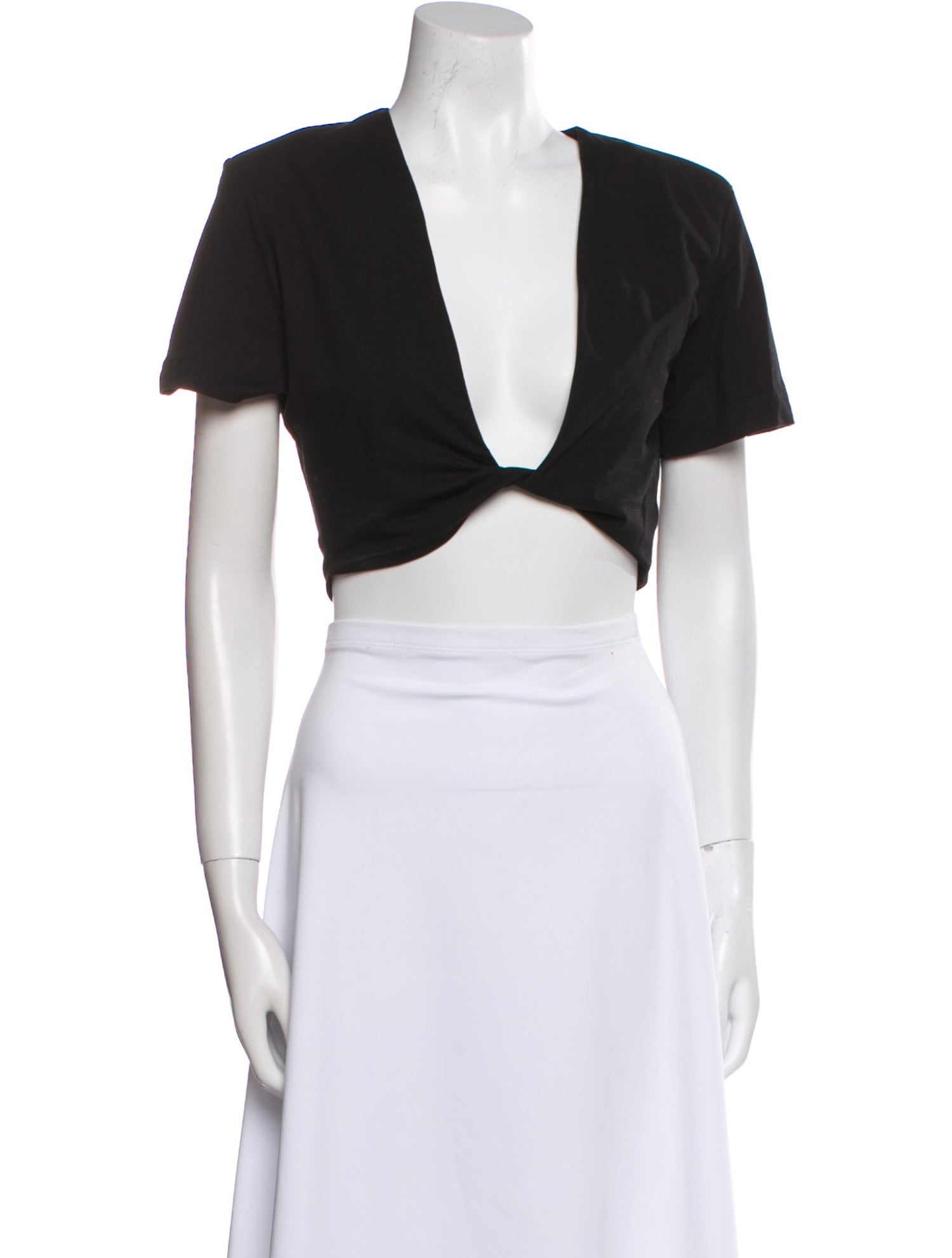 GAUGE81 V-Neck Short Sleeve Crop Top