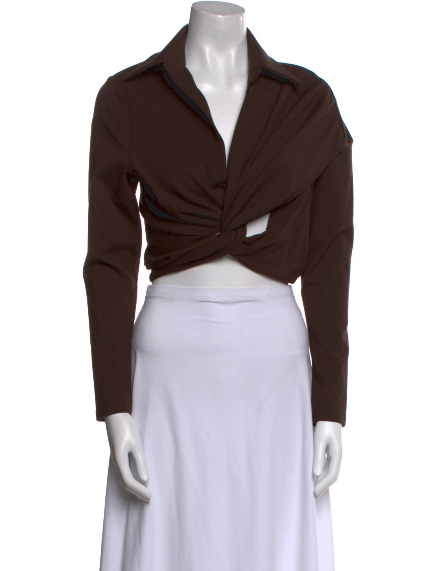 GAUGE81 V-Neck Long Sleeve Crop Top