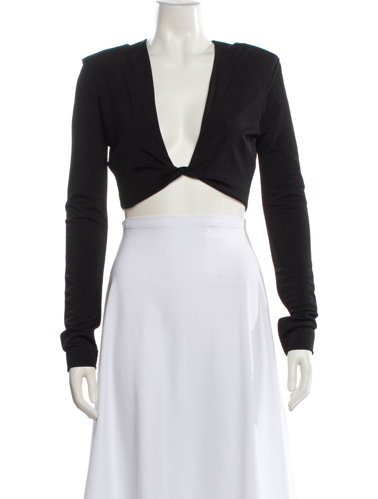 GAUGE81 V-Neck Long Sleeve Crop Top