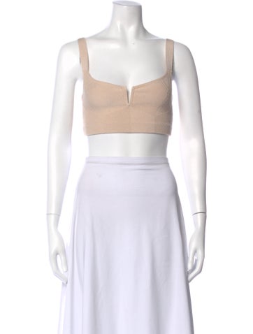 Pre-owned Gauge81 V-neck Sleeveless Crop Top In Neutral