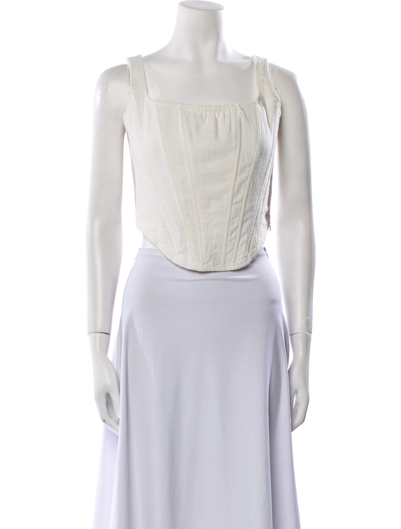 Aureta Square Neckline Sleeveless Crop Top