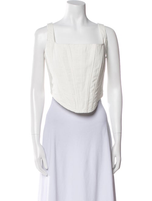 Aureta Square Neckline Sleeveless Crop Top