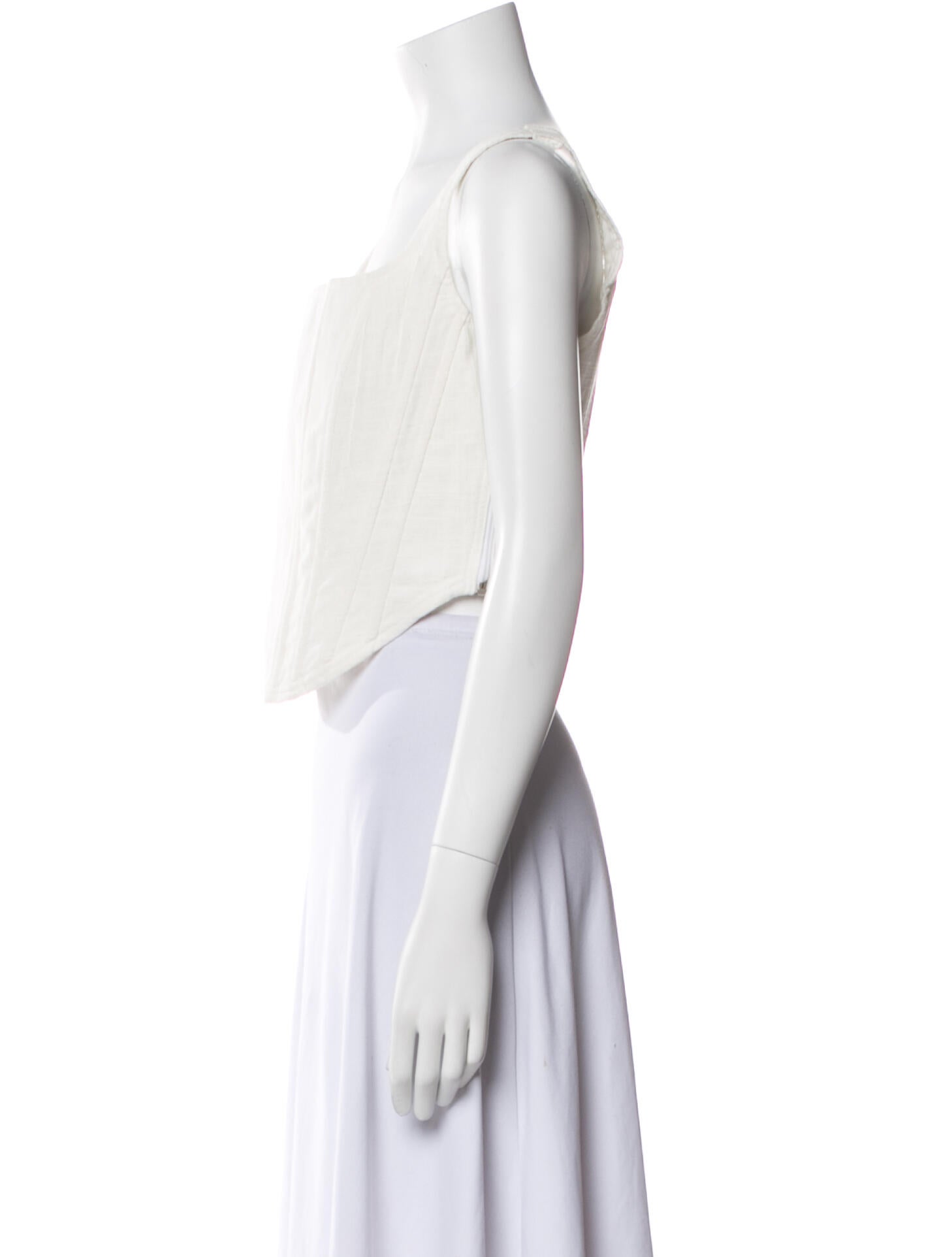 Aureta Square Neckline Sleeveless Crop Top