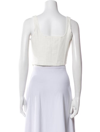 Aureta Square Neckline Sleeveless Crop Top