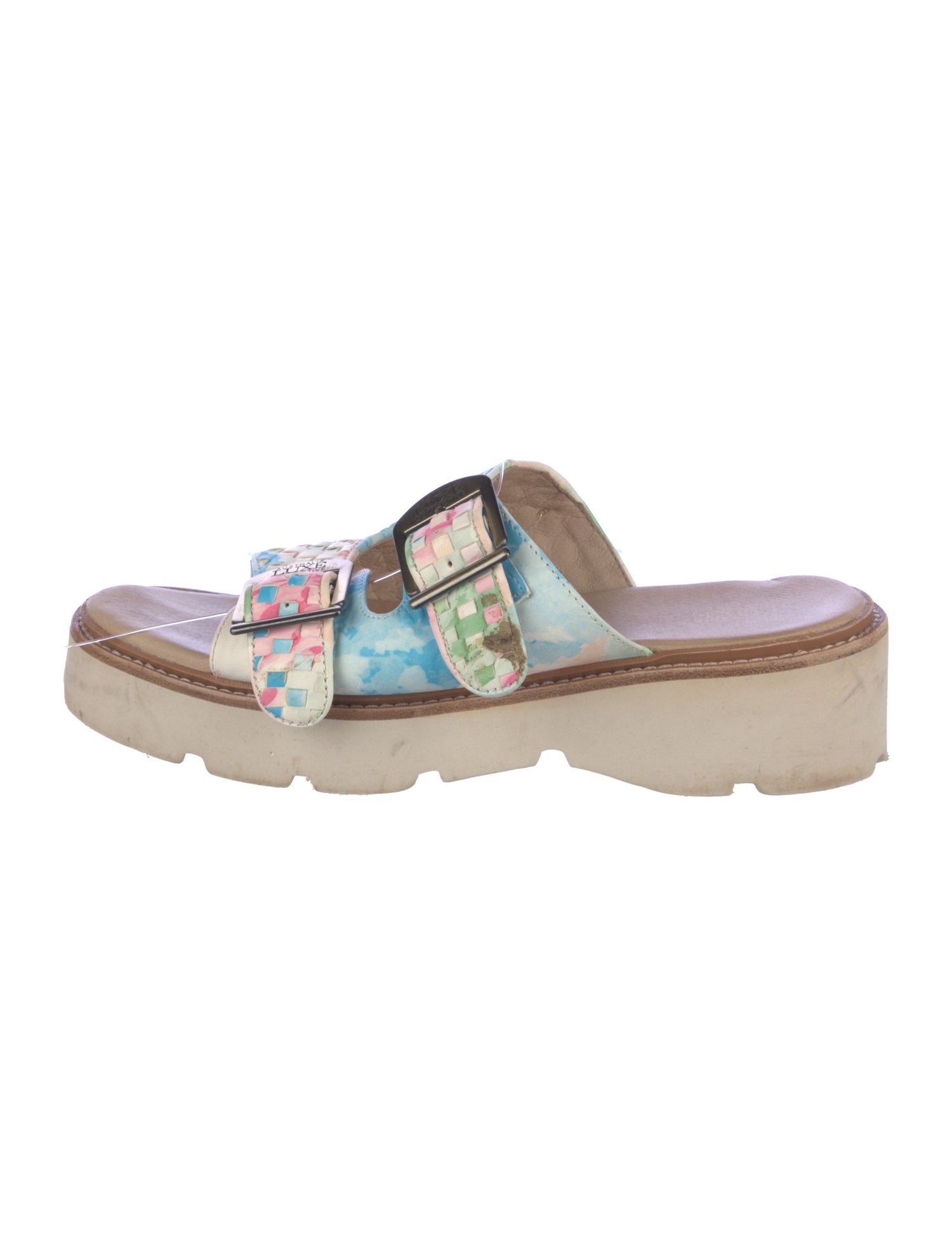 Australia Luxe Collective Leather Floral Print Slides