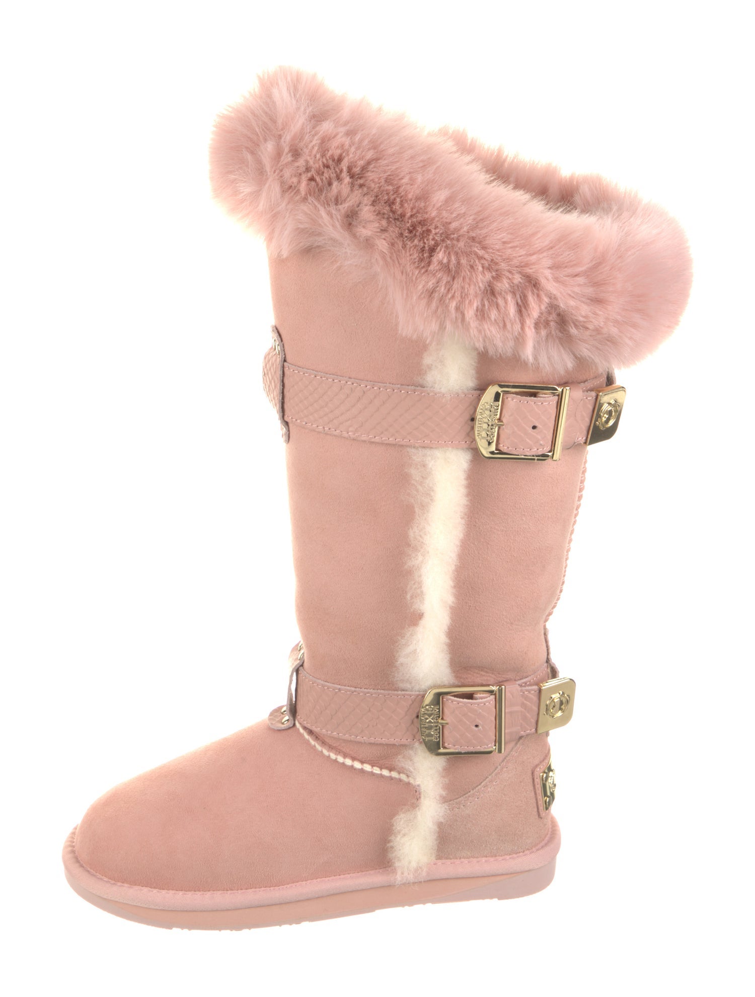 Australia Luxe Collective Suede Faux Fur Trim Moto Boots