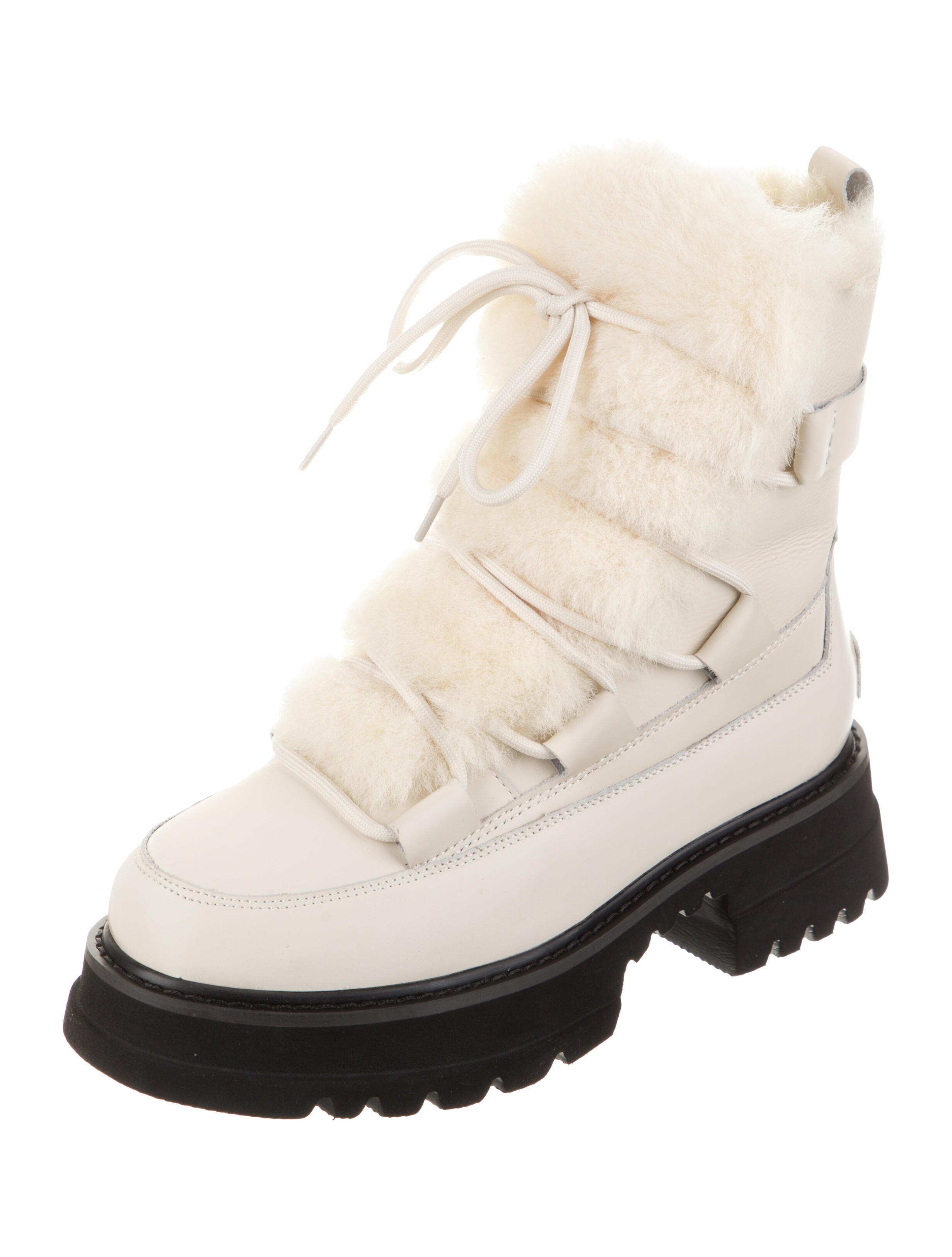 Australia Luxe Collective Patent Leather Faux Fur Trim Rain Boots