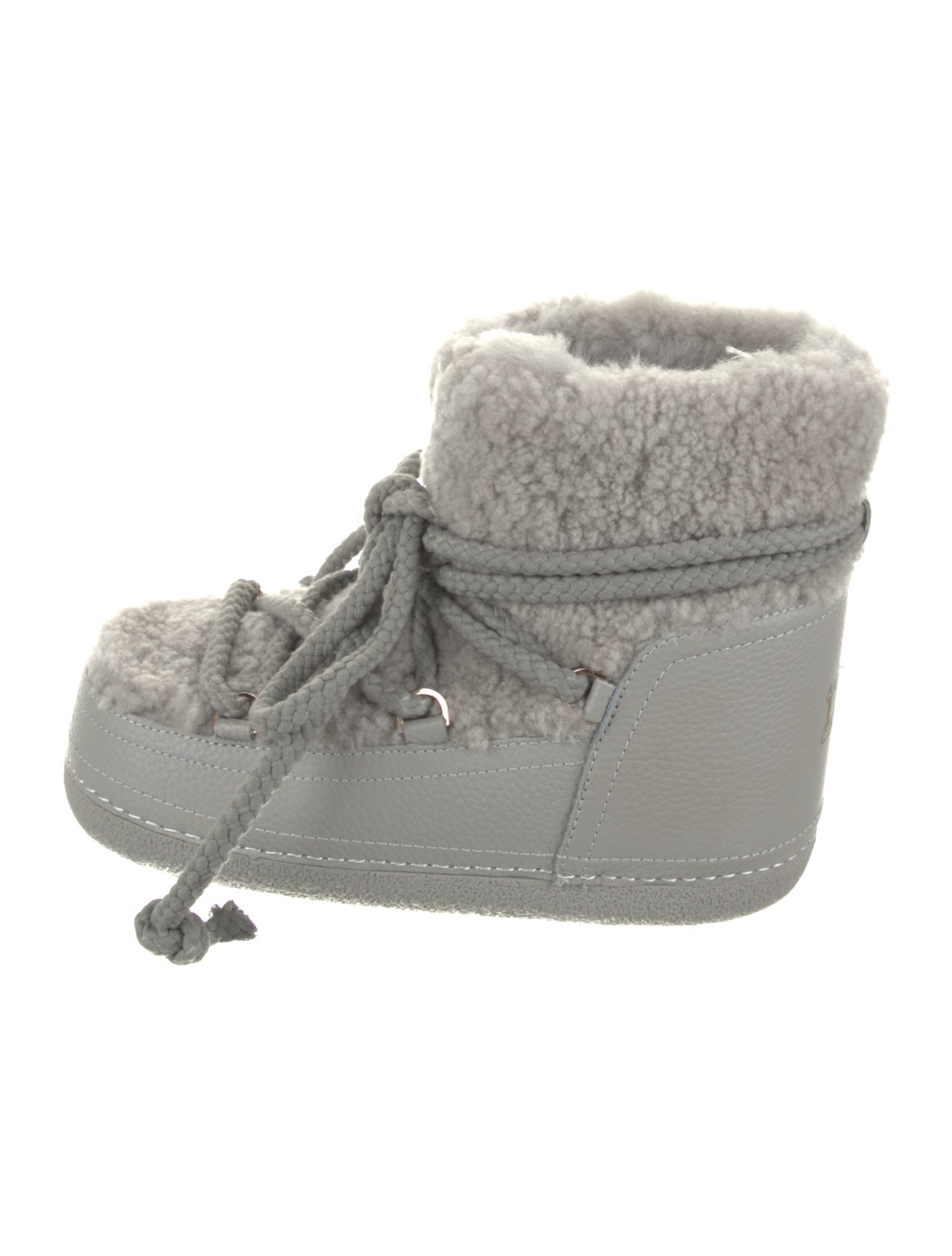 Australia Luxe Collective Fur Leather Trim Embellishment Lace-Up Boots