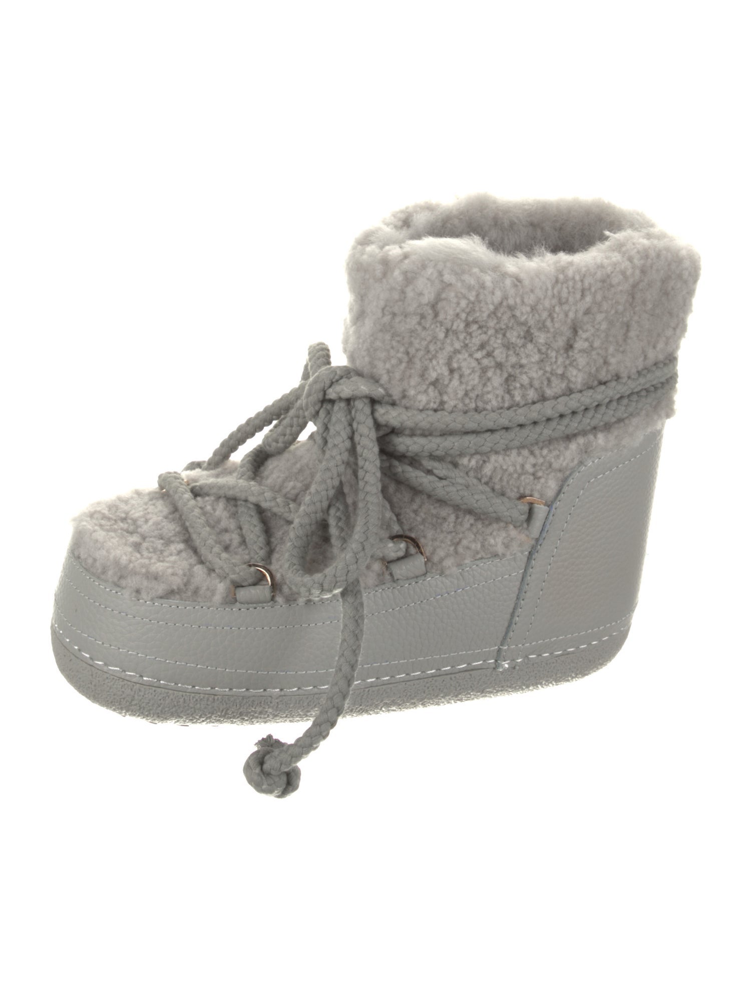 Australia Luxe Collective Fur Leather Trim Embellishment Lace-Up Boots