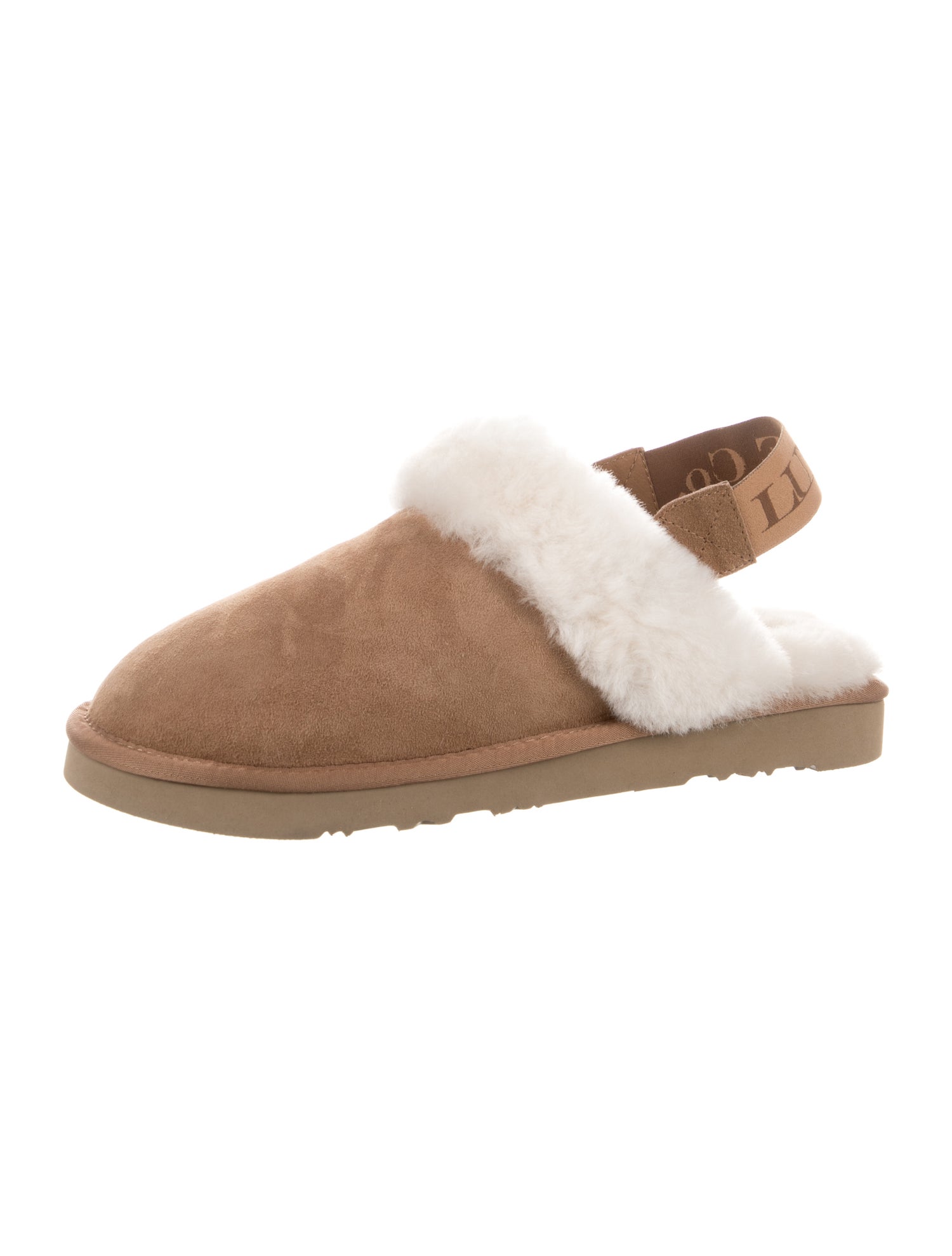 Australia Luxe Collective Suede Fur Trim Slingback Sandals