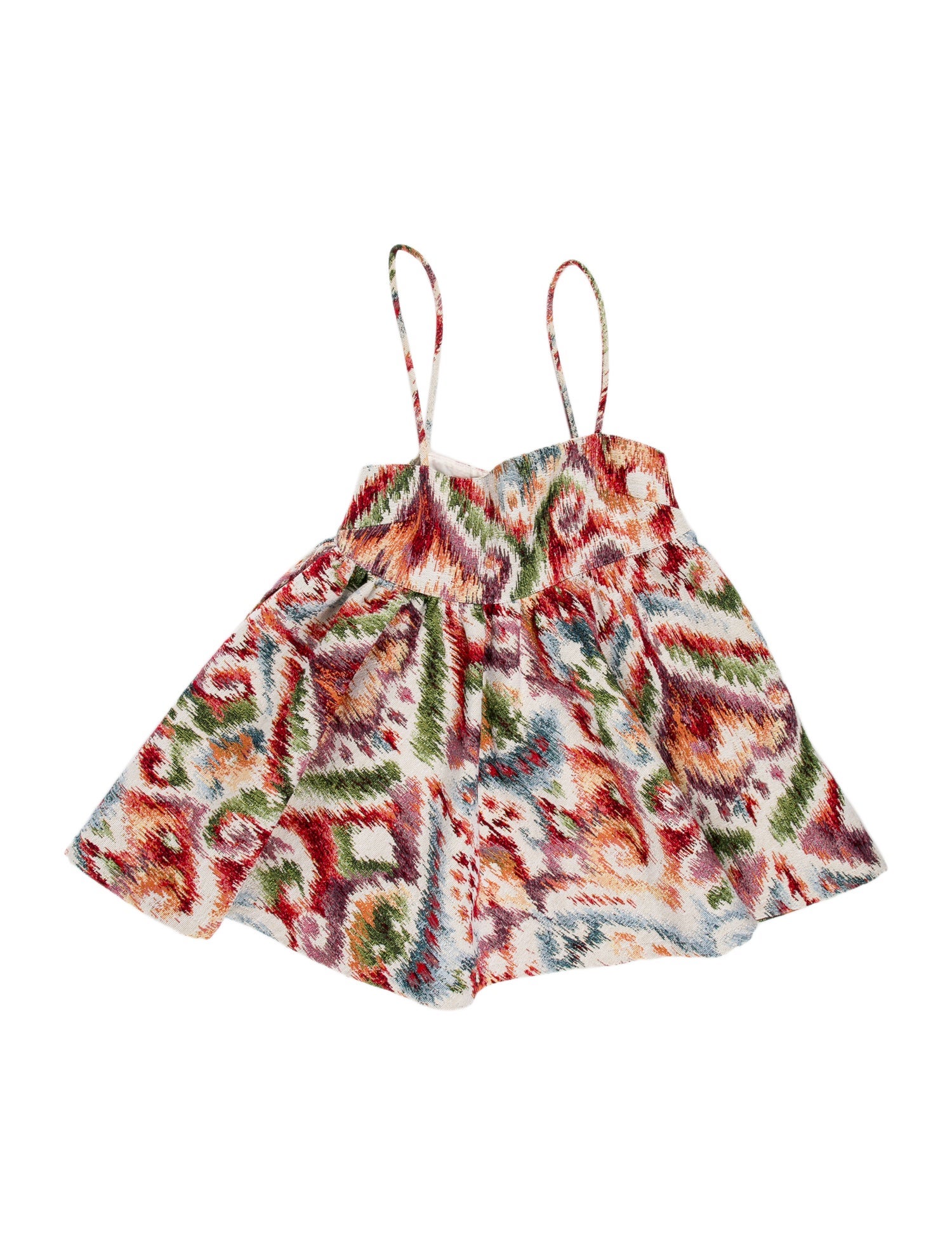 Autumn Adeigbo Paisley Print Square Neckline Crop Top