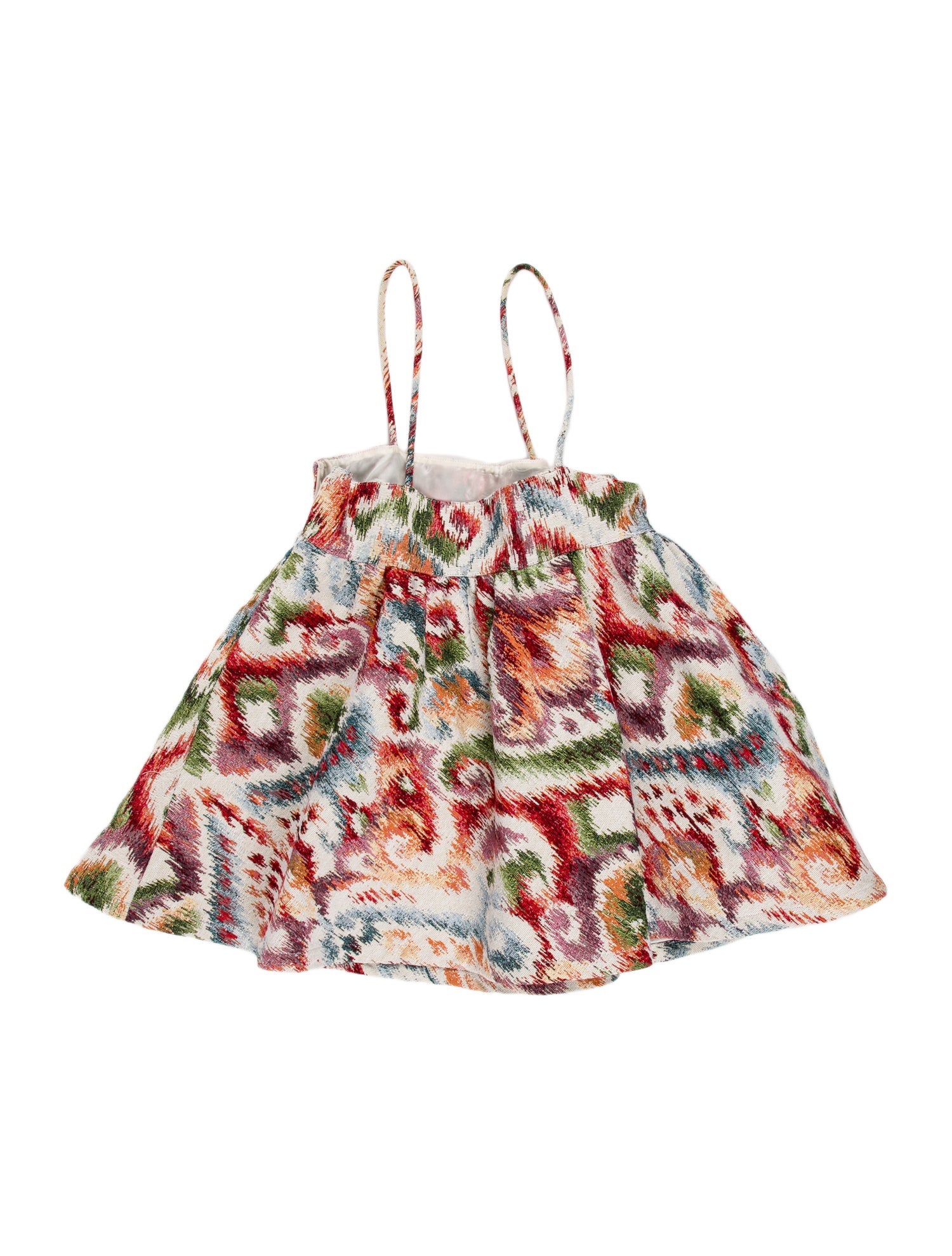 Autumn Adeigbo Paisley Print Square Neckline Crop Top