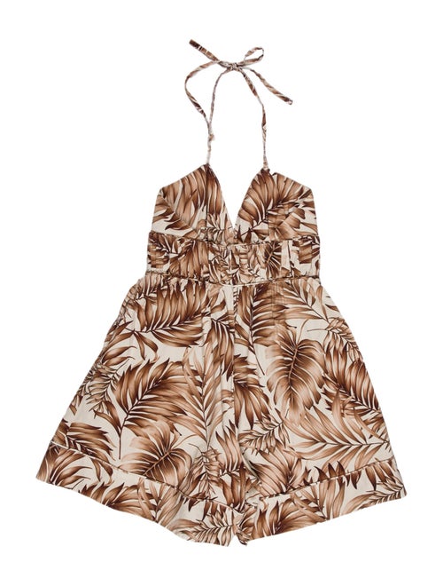Autumn Adeigbo Printed V-Neck Romper