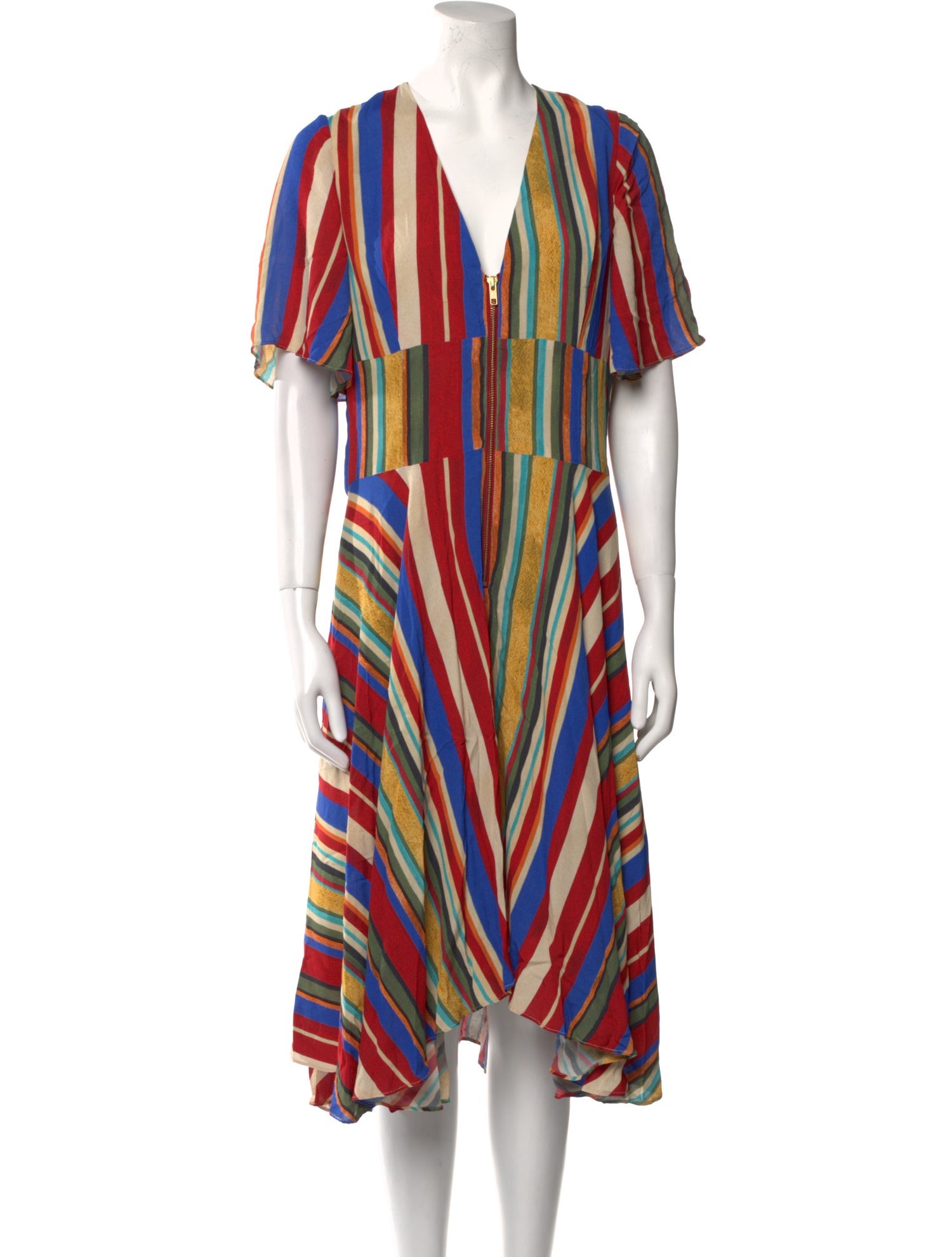 Autumn Adeigbo Striped Midi Length Dress w/ Tags