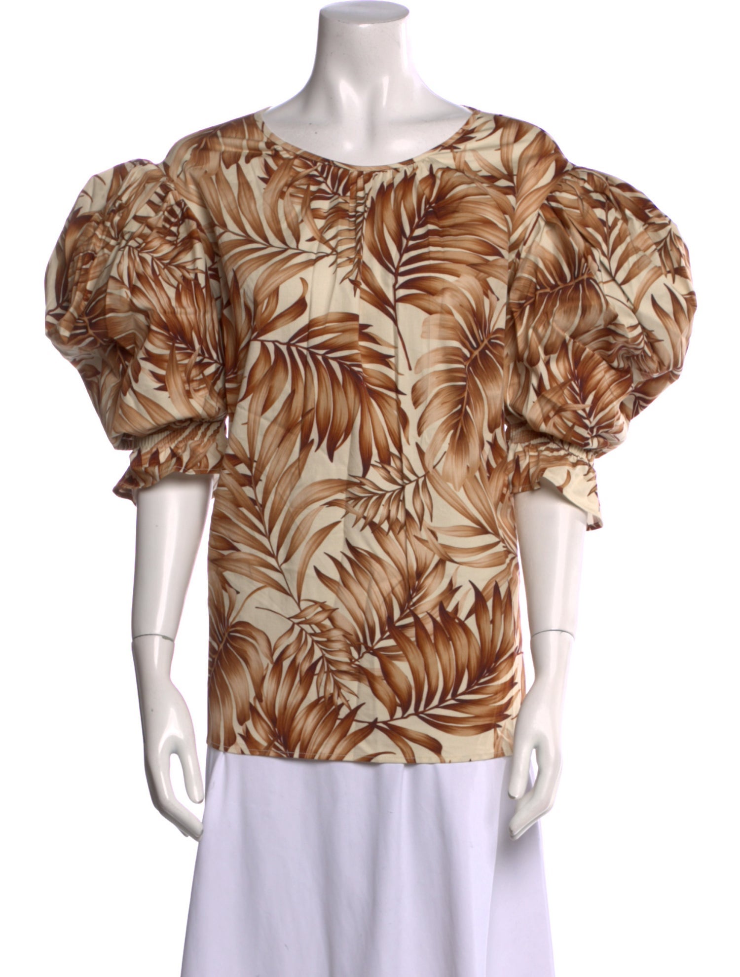 Autumn Adeigbo Printed Scoop Neck Blouse w/ Tags