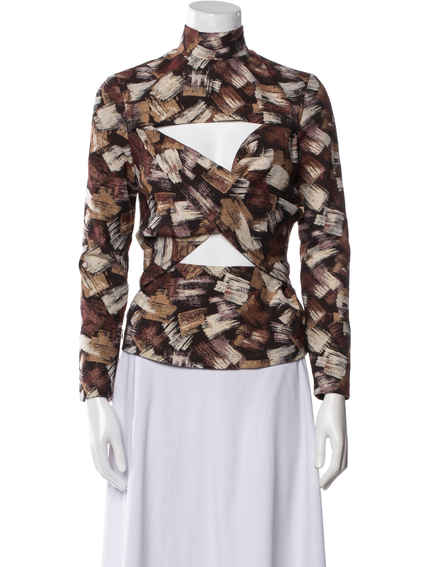 Autumn Adeigbo Printed Mock Neck Top