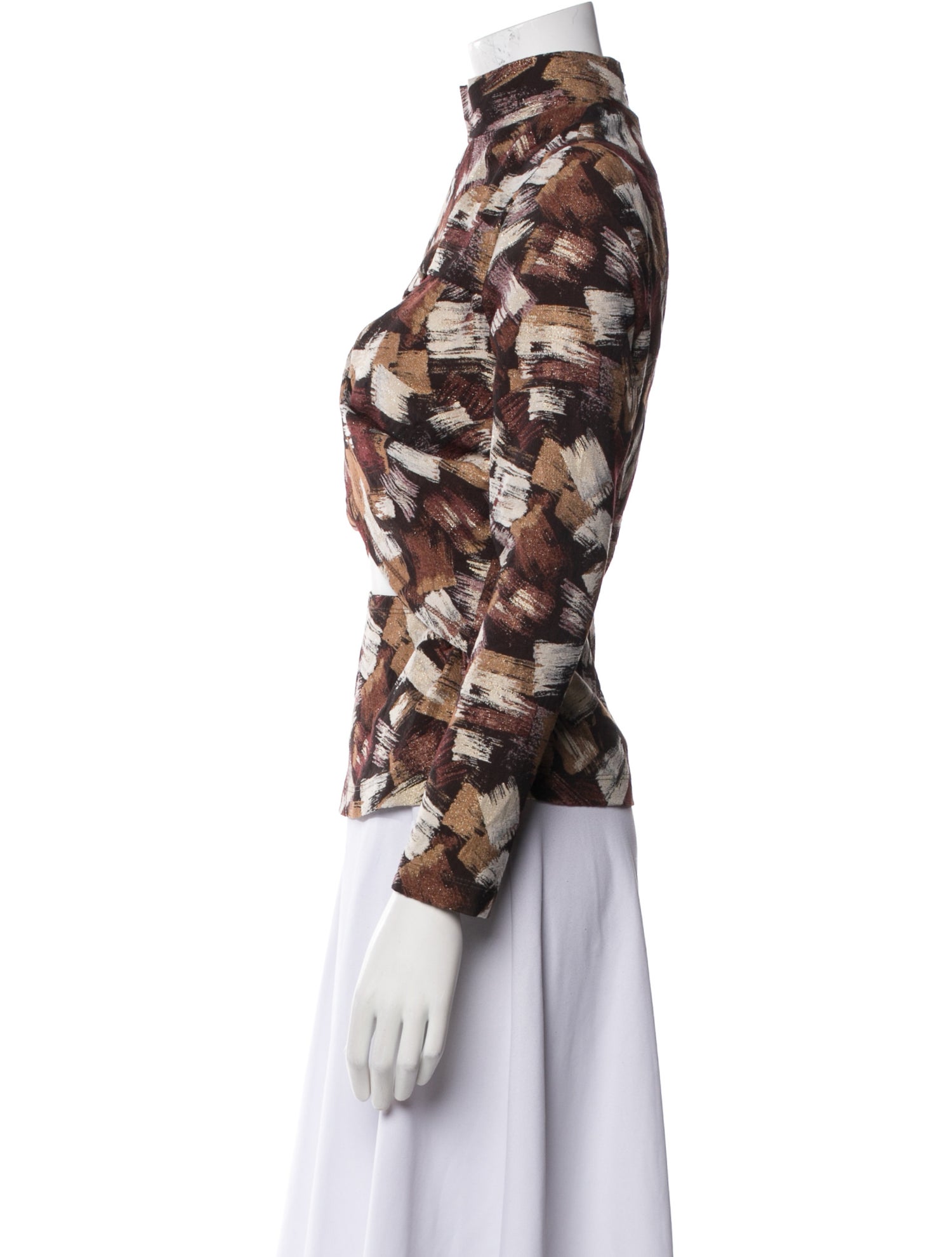 Autumn Adeigbo Printed Mock Neck Top