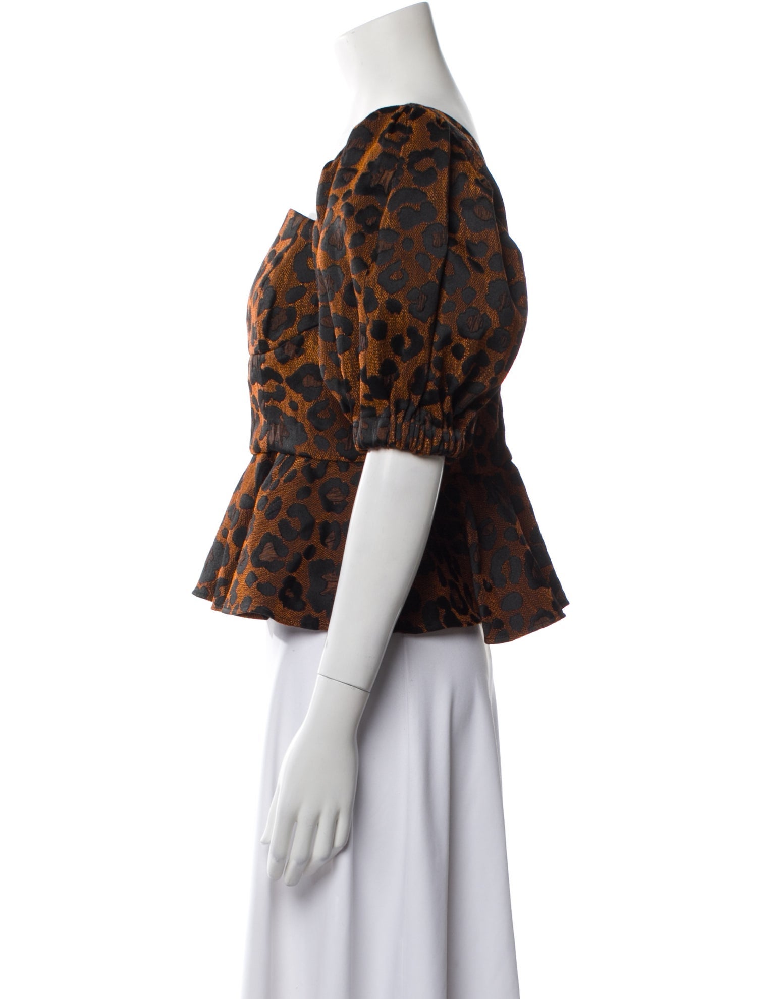 Autumn Adeigbo Animal Print Square Neckline Crop Top