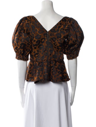 Autumn Adeigbo Animal Print Square Neckline Crop Top