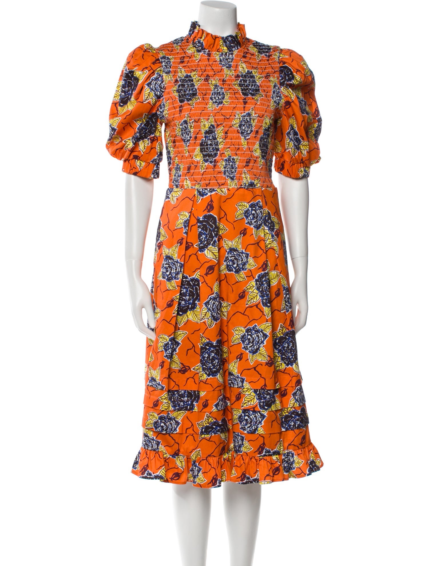 Autumn Adeigbo Floral Print Midi Length Dress w/ Tags
