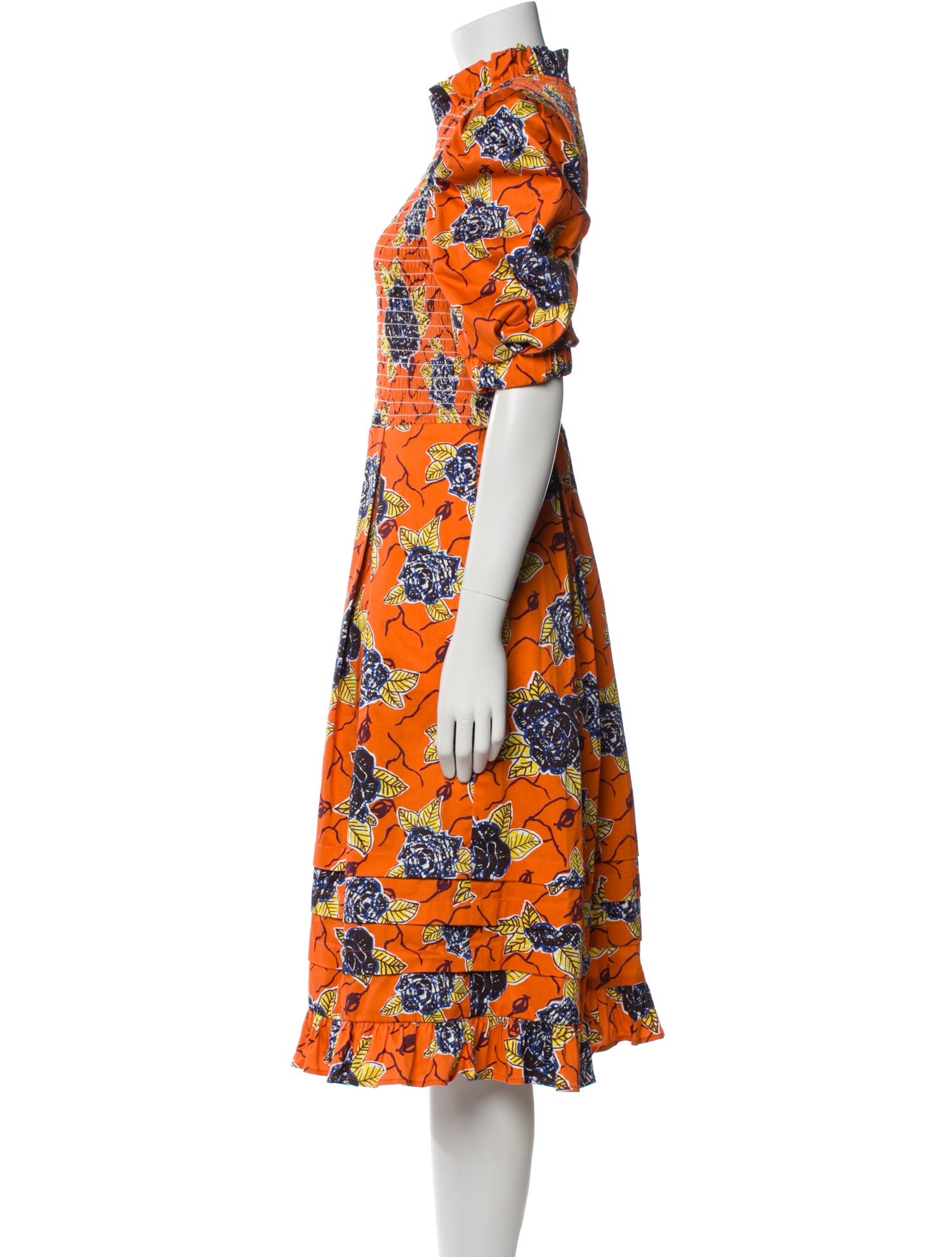 Autumn Adeigbo Floral Print Midi Length Dress w/ Tags