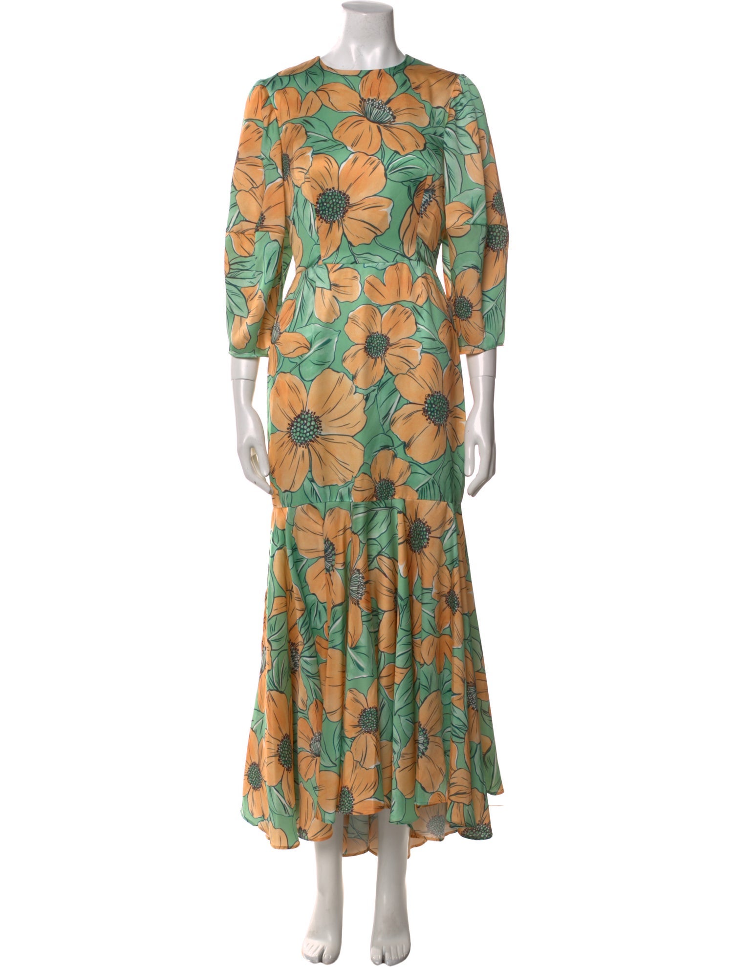 Autumn Adeigbo Floral Print Long Dress