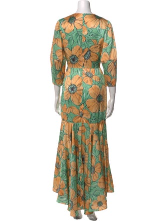 Autumn Adeigbo Floral Print Long Dress