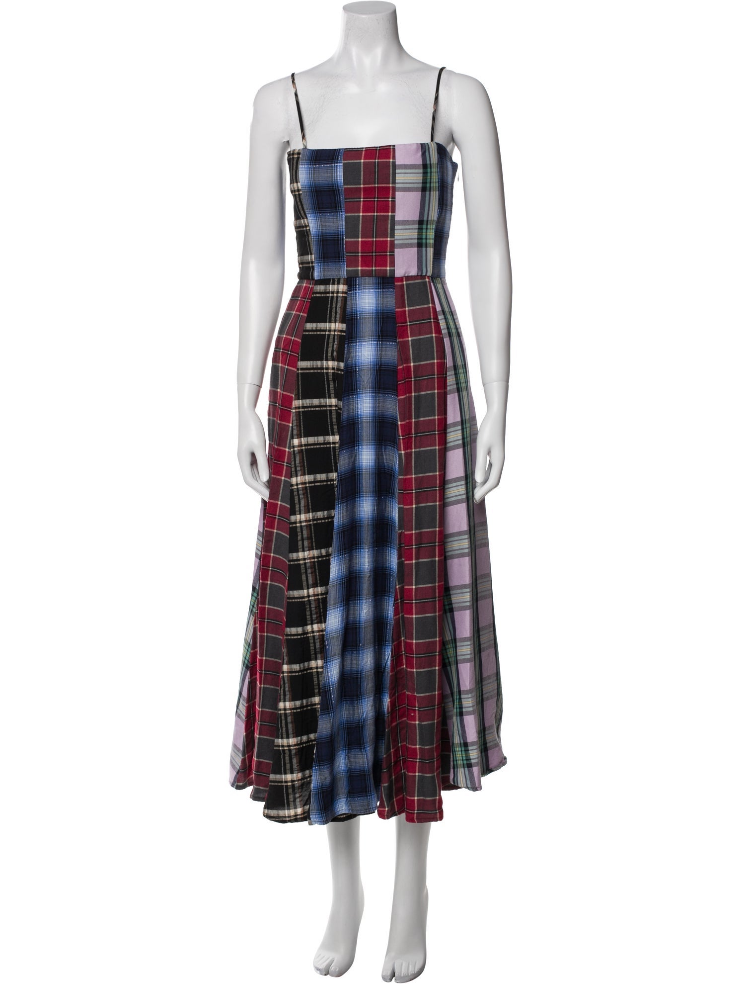Autumn Adeigbo Plaid Print Long Dress