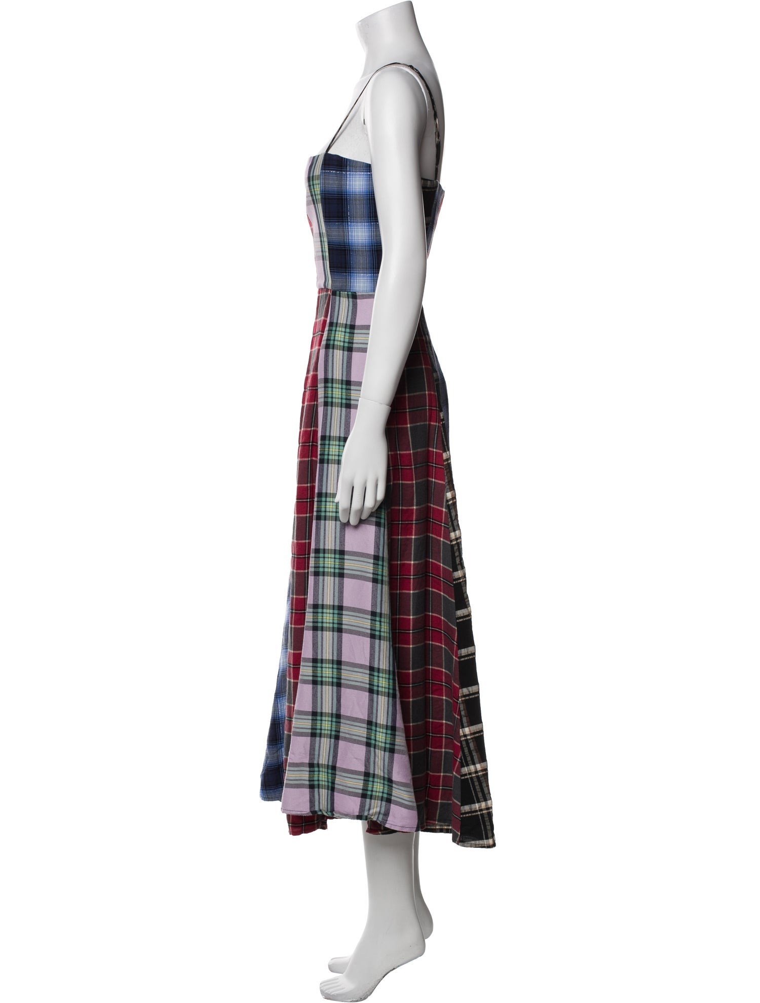 Autumn Adeigbo Plaid Print Long Dress