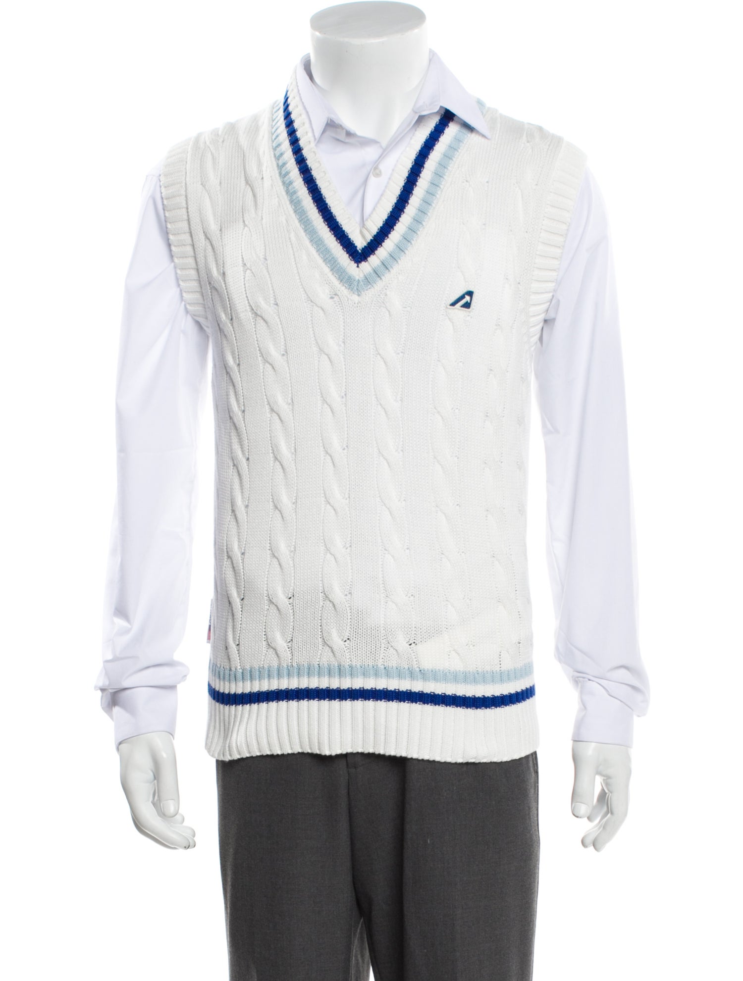 Autry Graphic Print V-Neck Sweater Vest w/ Tags