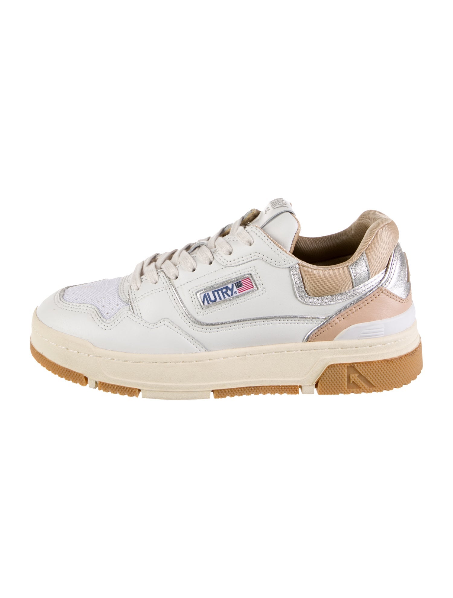 Autry Leather Colorblock Pattern Sneakers