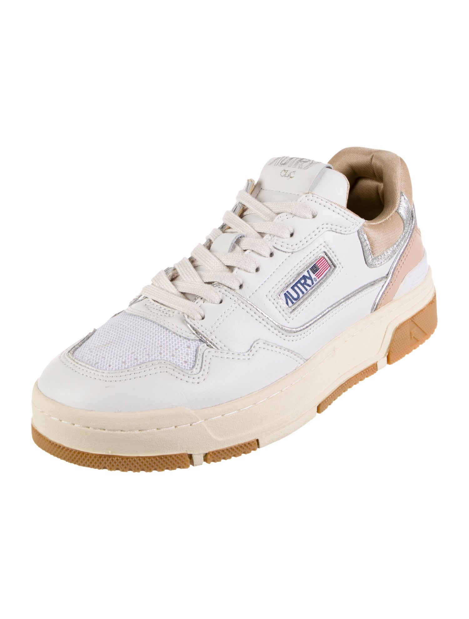 Autry Leather Colorblock Pattern Sneakers