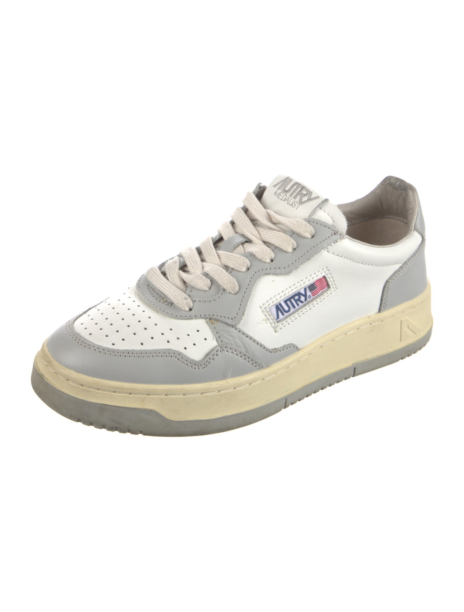 Autry Leather Colorblock Pattern Sneakers