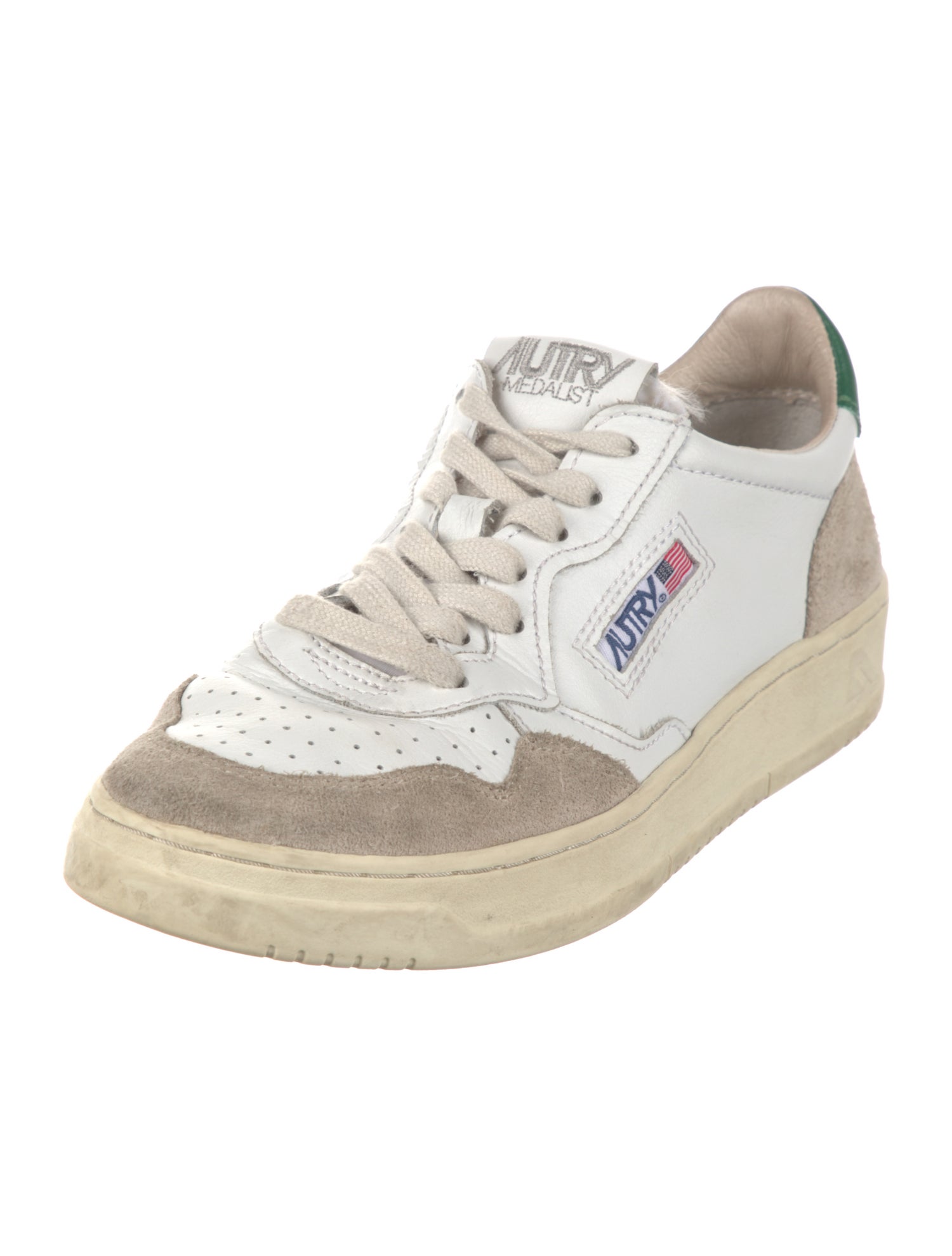 Autry Leather Colorblock Pattern Sneakers