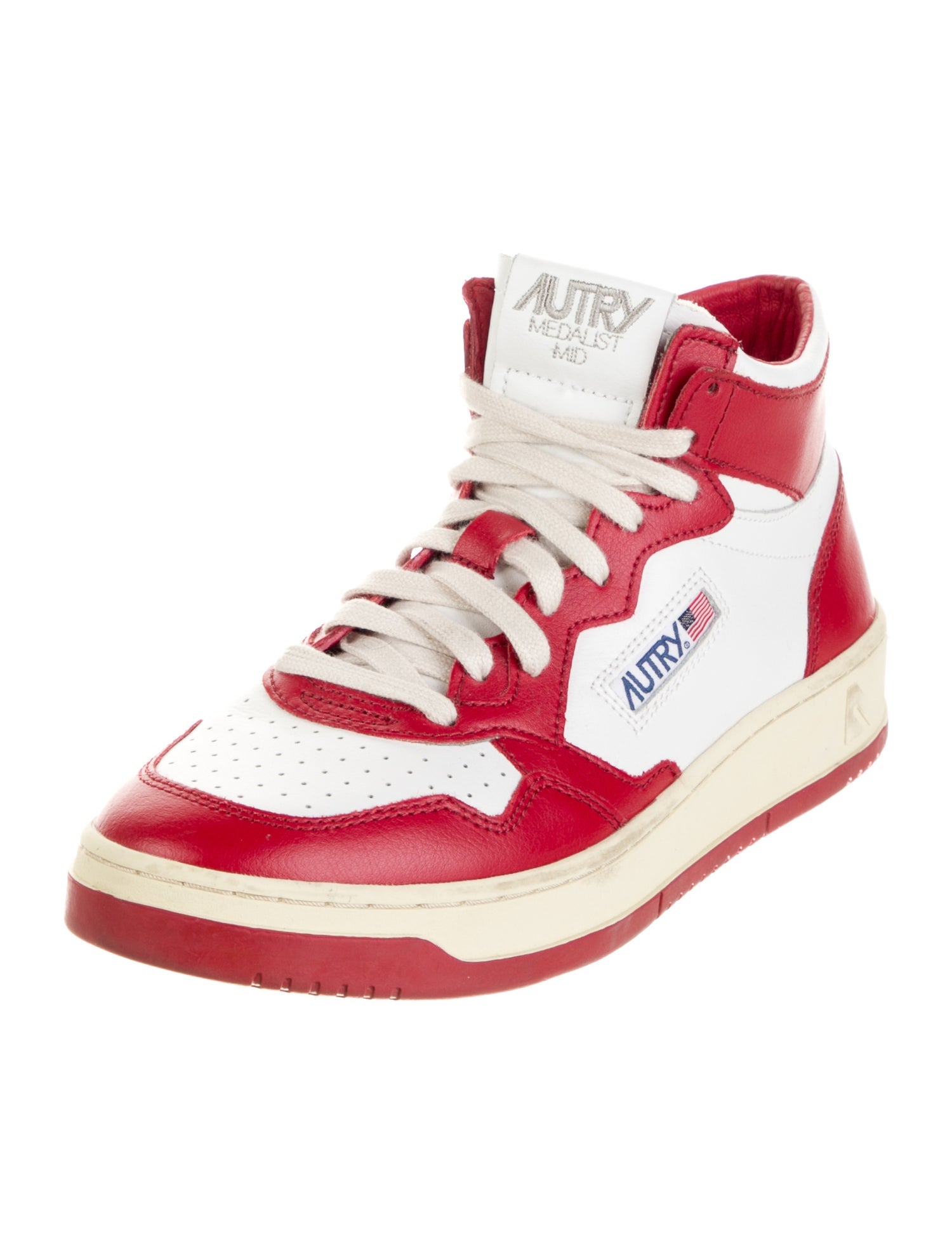 Autry Leather Colorblock Pattern Sneakers