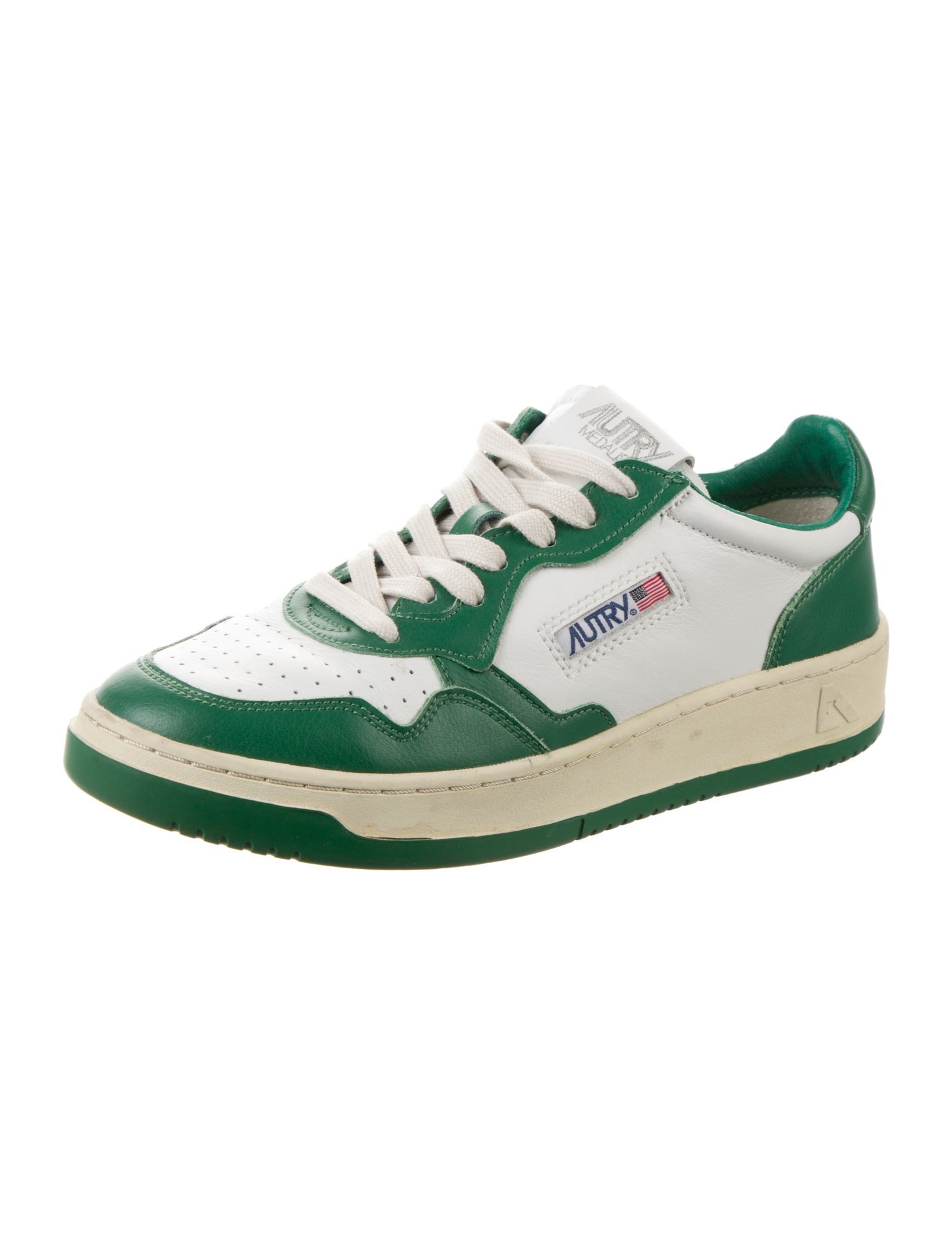 Autry Leather Colorblock Pattern Sneakers