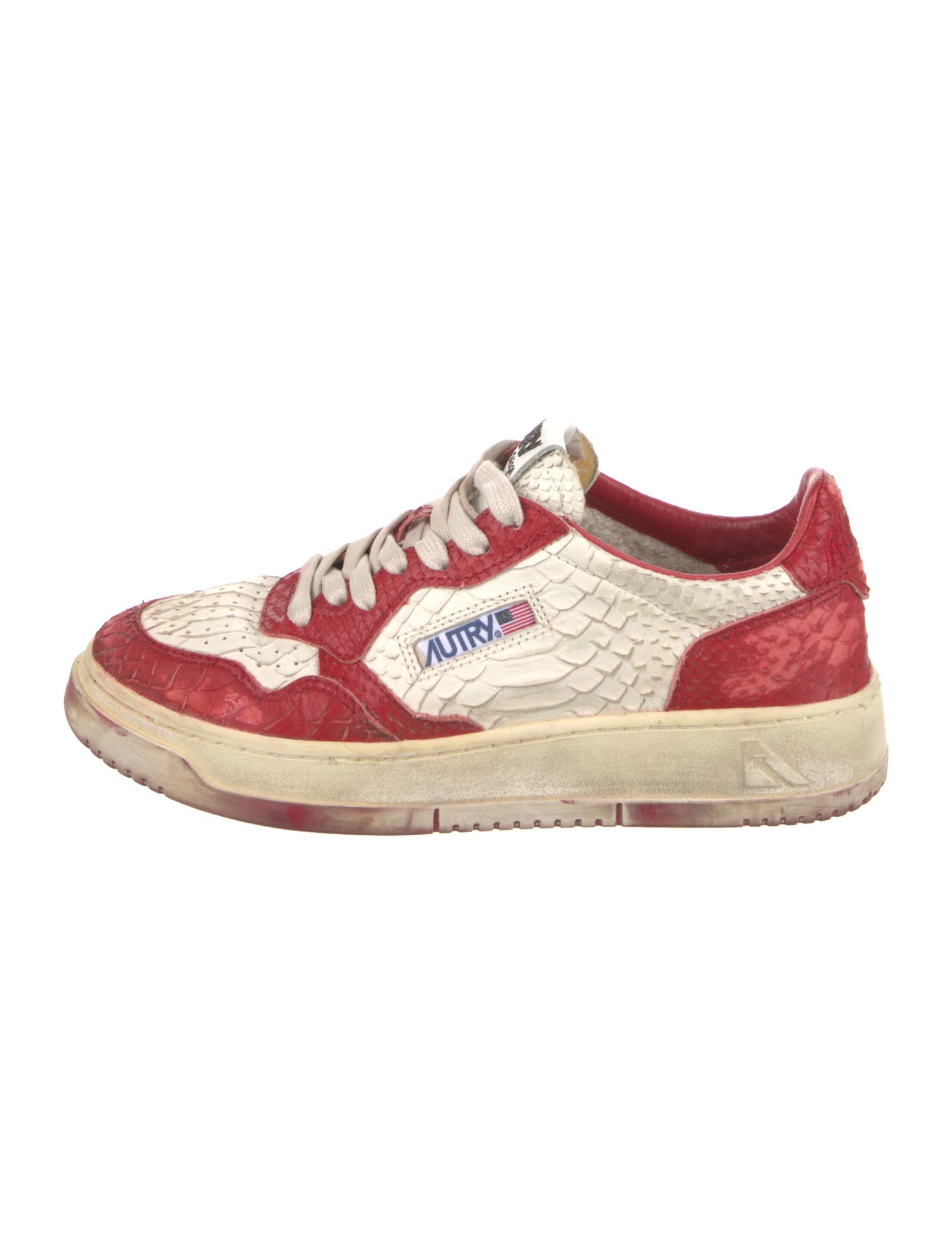Autry Leather Colorblock Pattern Sneakers