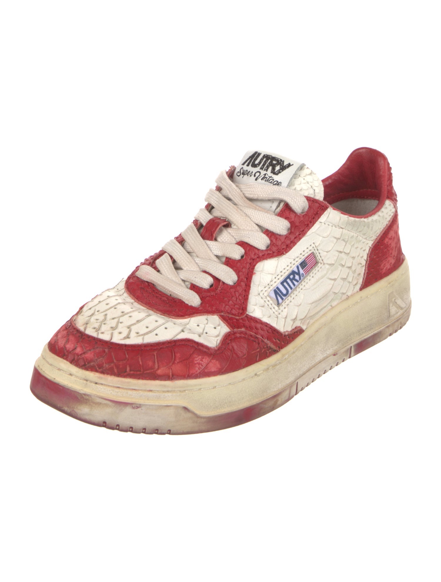 Autry Leather Colorblock Pattern Sneakers