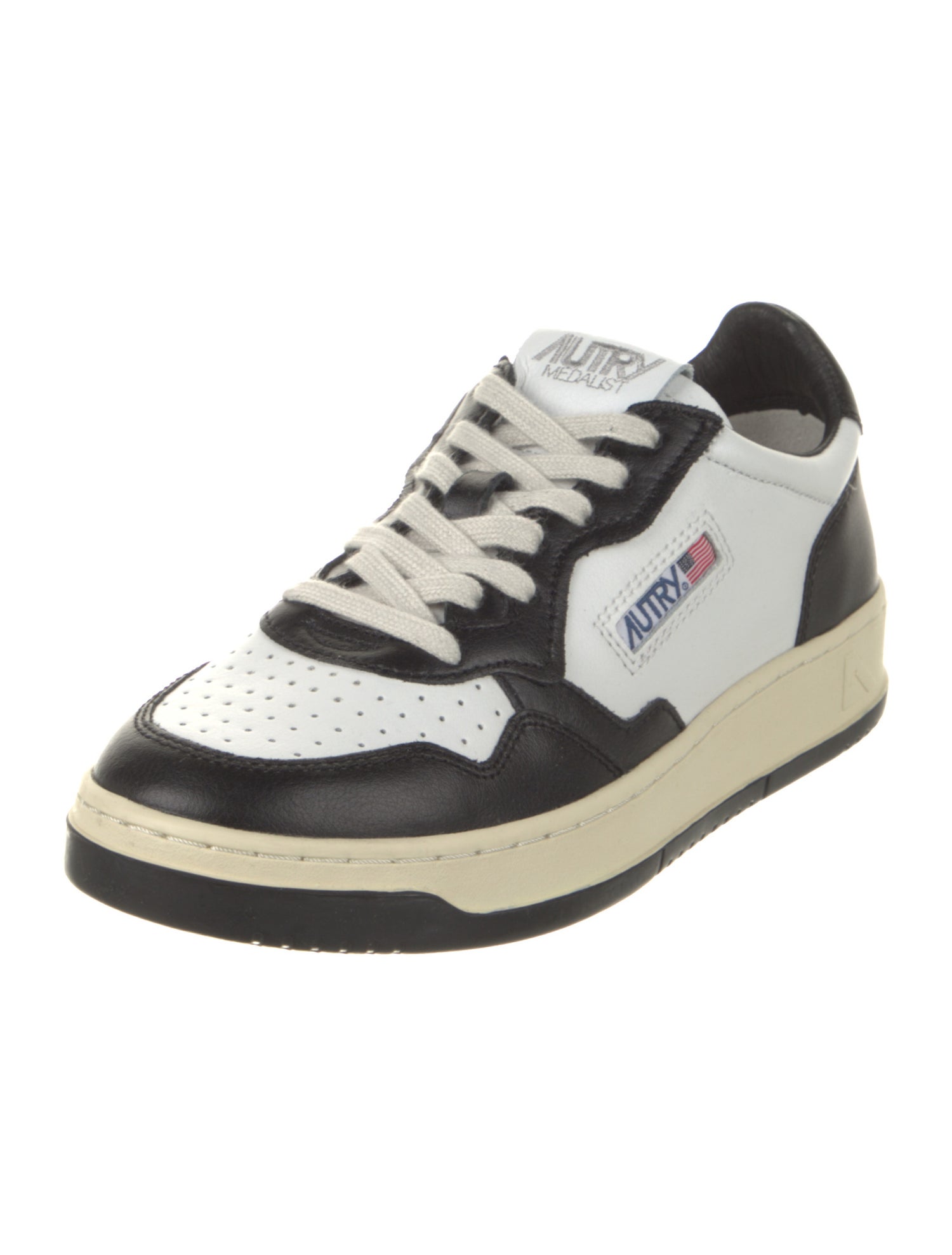 Autry Leather Colorblock Pattern Sneakers