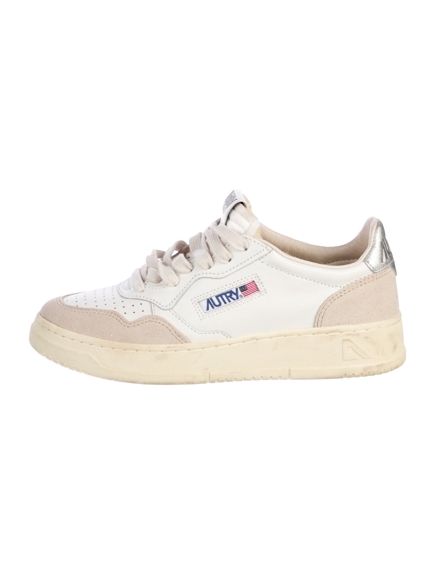 Autry Leather Colorblock Pattern Sneakers