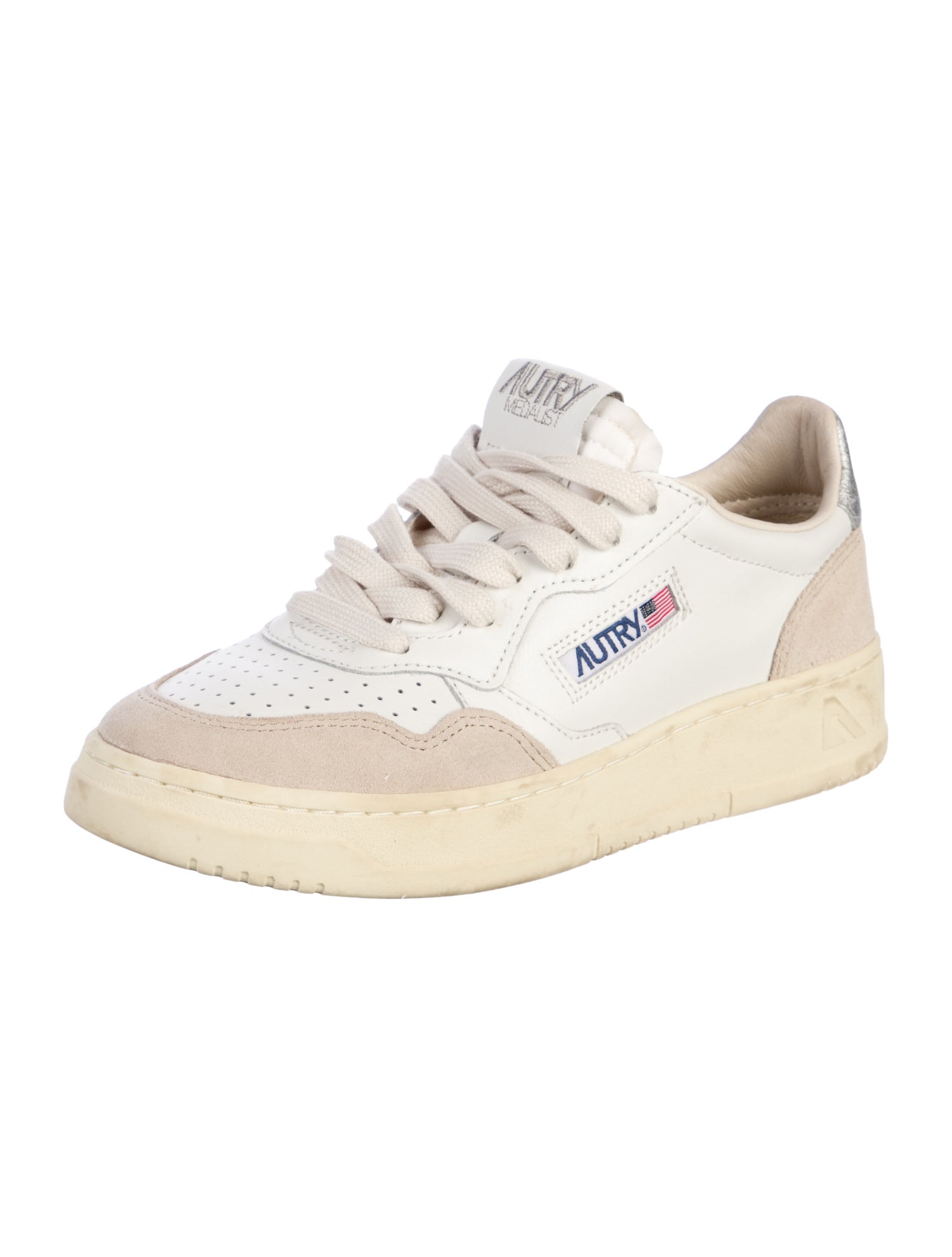 Autry Leather Colorblock Pattern Sneakers