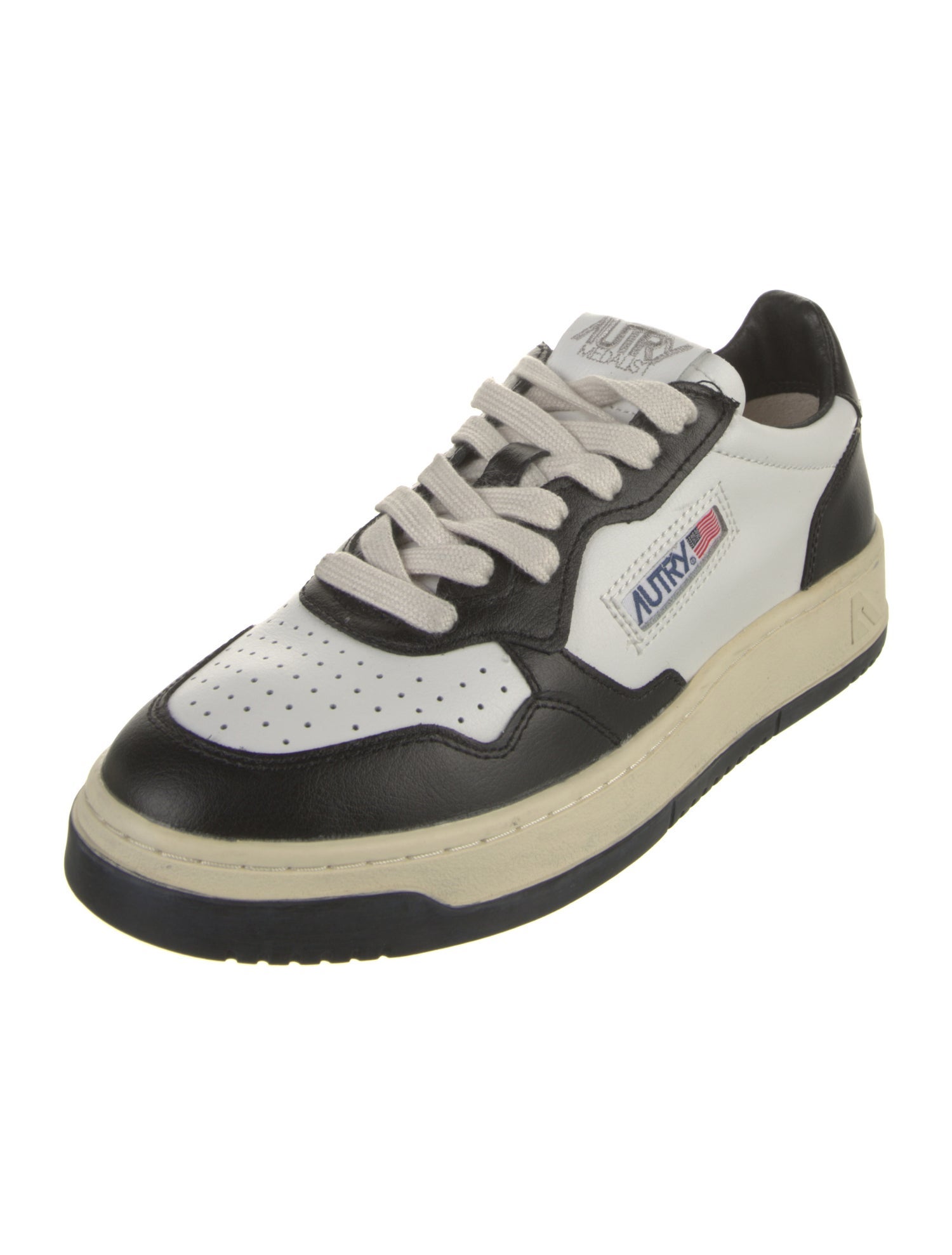 Autry Leather Colorblock Pattern Sneakers