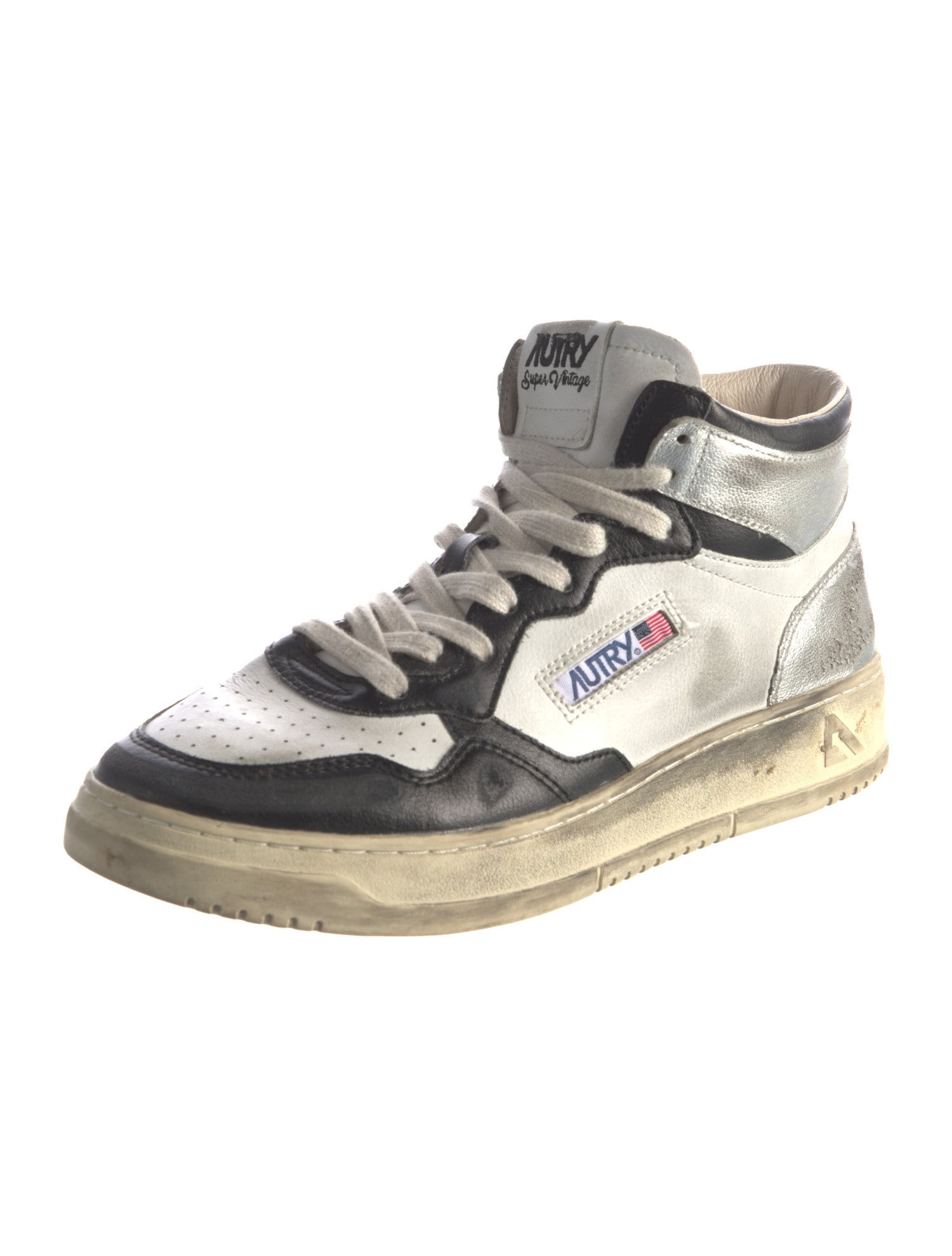 Autry Leather Colorblock Pattern Sneakers