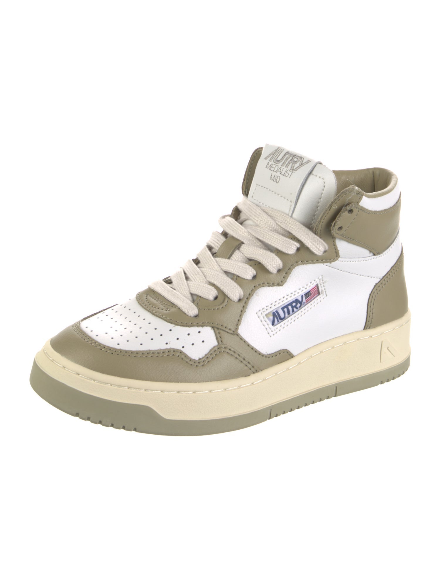 Autry Leather Colorblock Pattern Sneakers